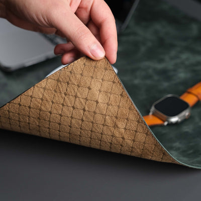 Jersey Dark Green Leather Desk Pad for Office and Home - TORONATA - color_