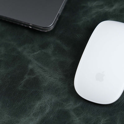 Jersey Dark Green Leather Desk Pad for Office and Home - TORONATA - color_