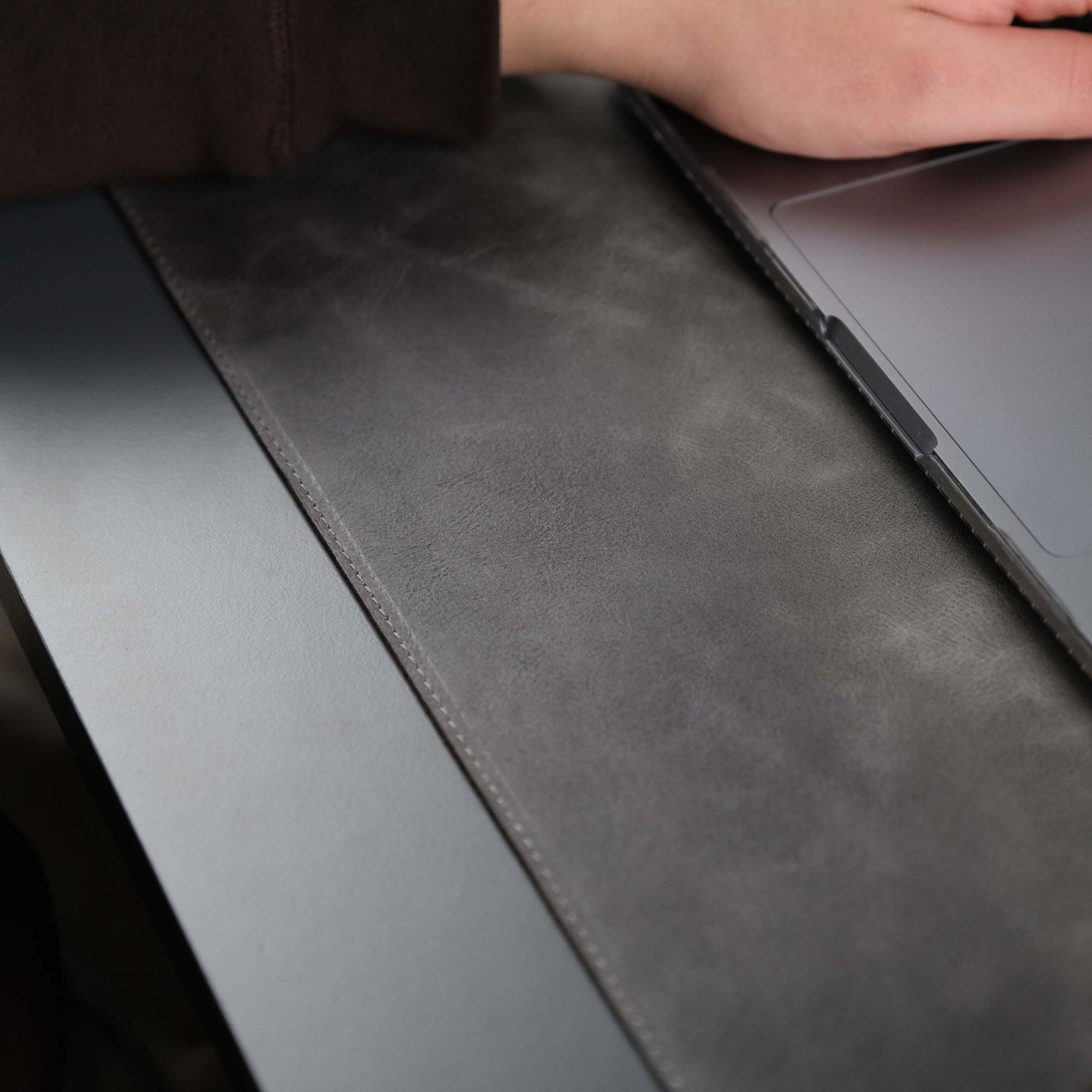Jersey Grey Leather Desk Pad for Office and Home-36x19 inch---TORONATA