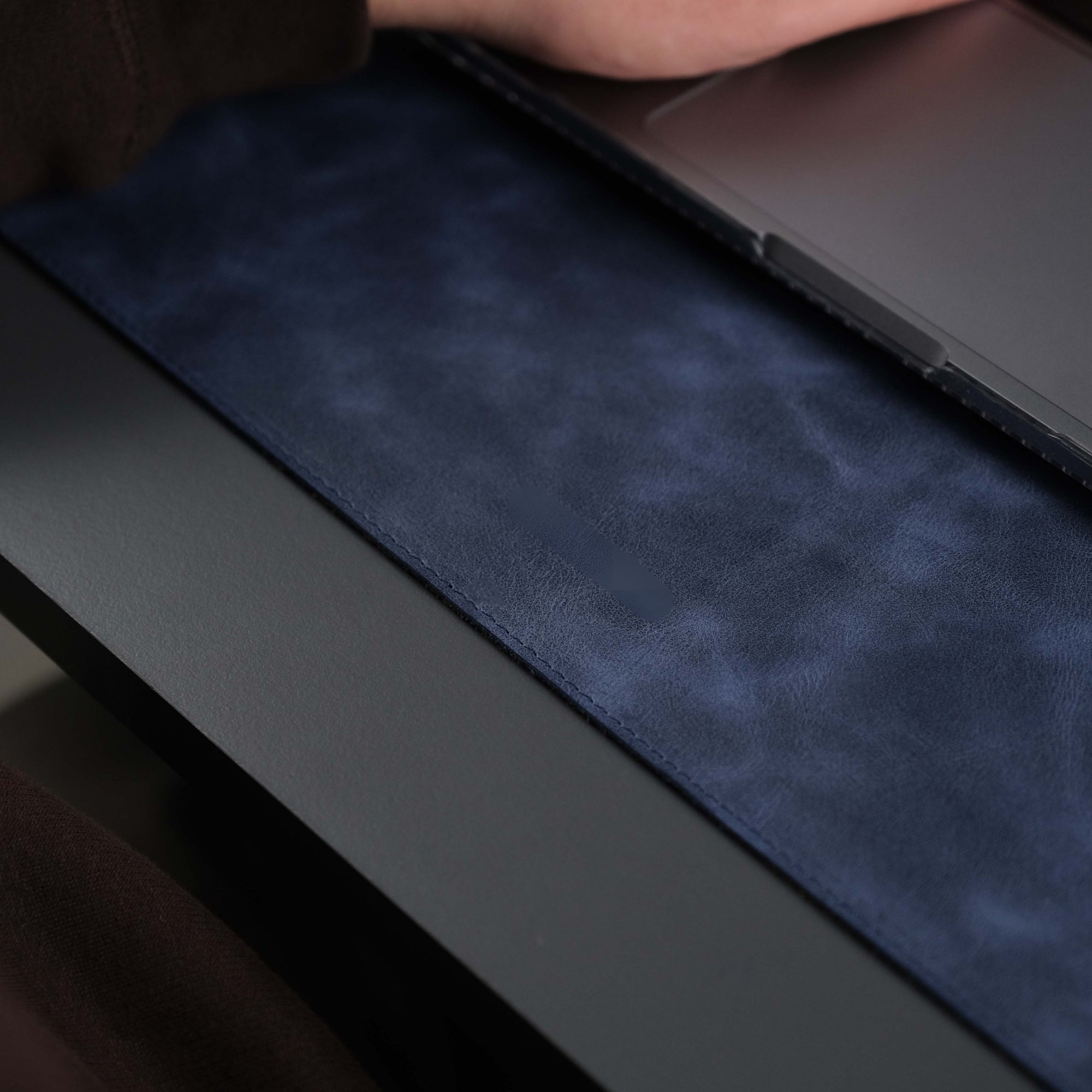 Jersey Navy Blue Leather Desk Pad for Office and Home - TORONATA - color_