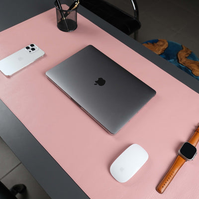 Jersey Pink Leather Desk Pad for Office and Home - TORONATA - color_ Pink