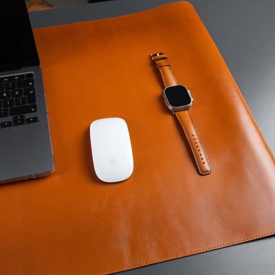 Jersey Tan Leather Desk Pad for Office and Home - TORONATA - color_