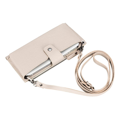 kaycee leather women's cell phone wallet with strap - toronata - 