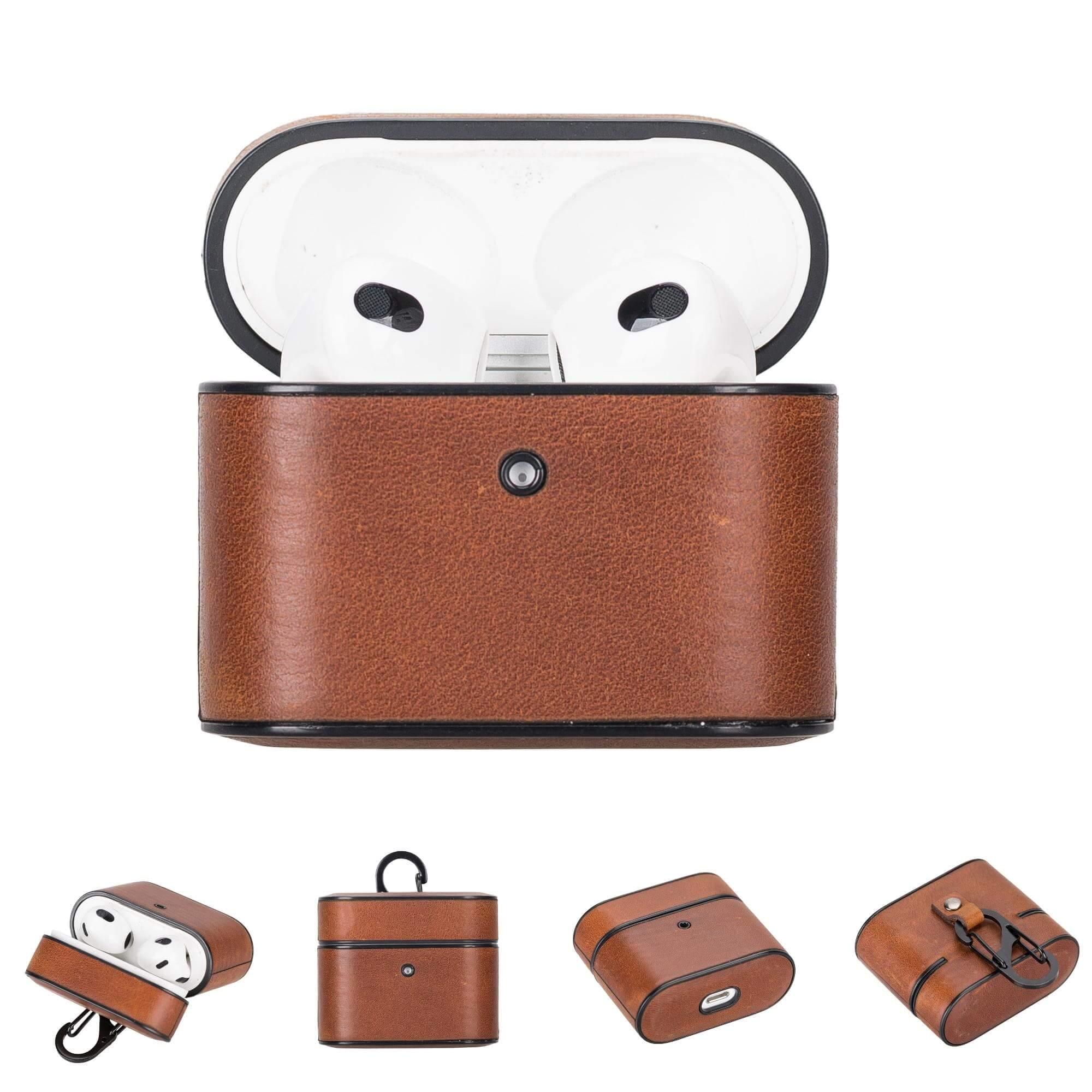 Twelve South AirSnap AirPods Leather Case, Cognac