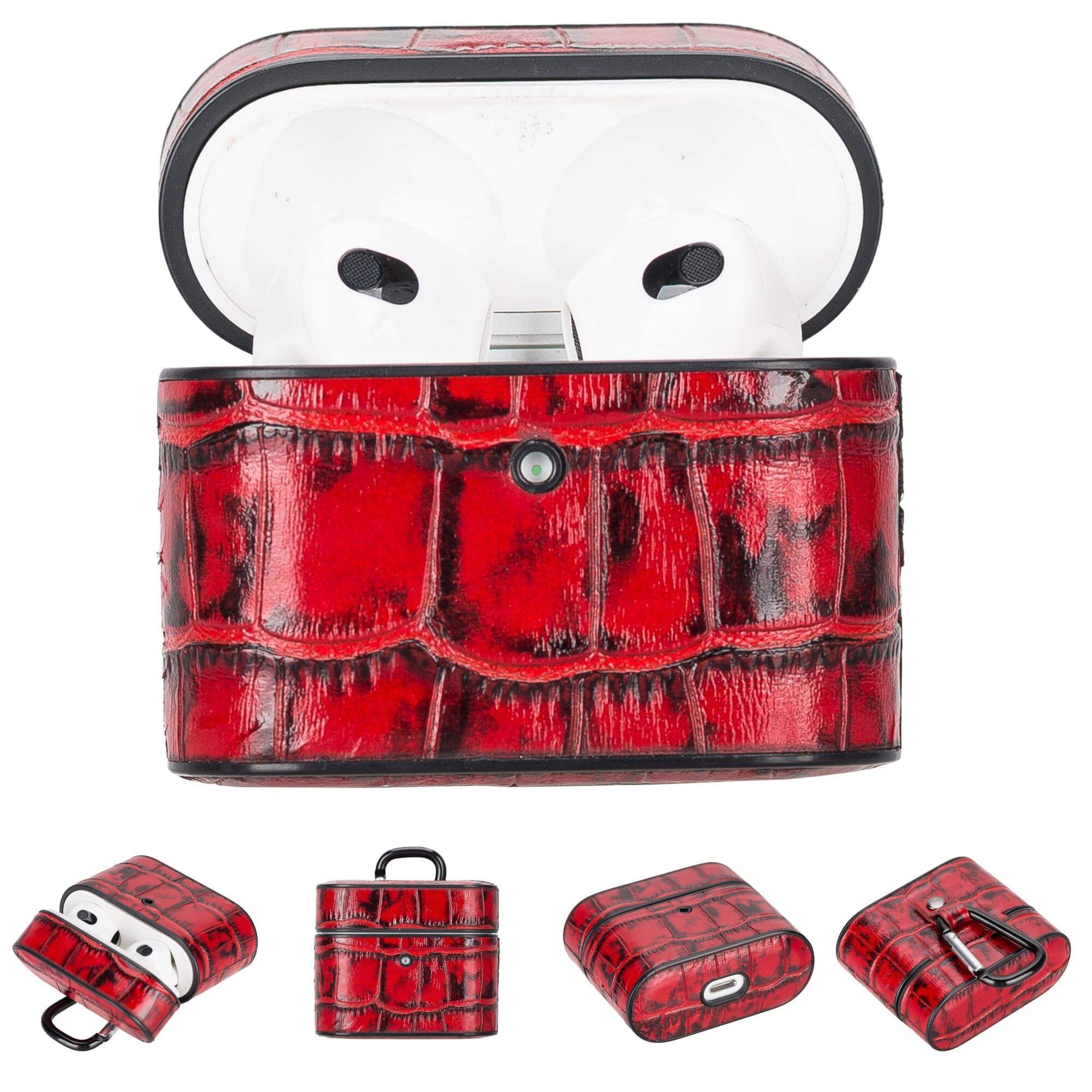 Laramie Leather Case for Apple AirPods 3 - C-Red - AirPods 3 - TORONATA