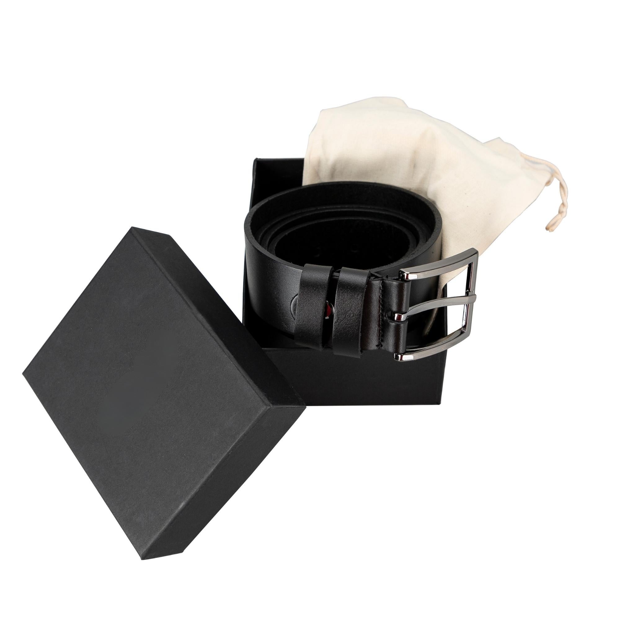 Longmont Men's Handmade Full-Grain Leather Belt in Traditional-Black-110cm--TORONATA