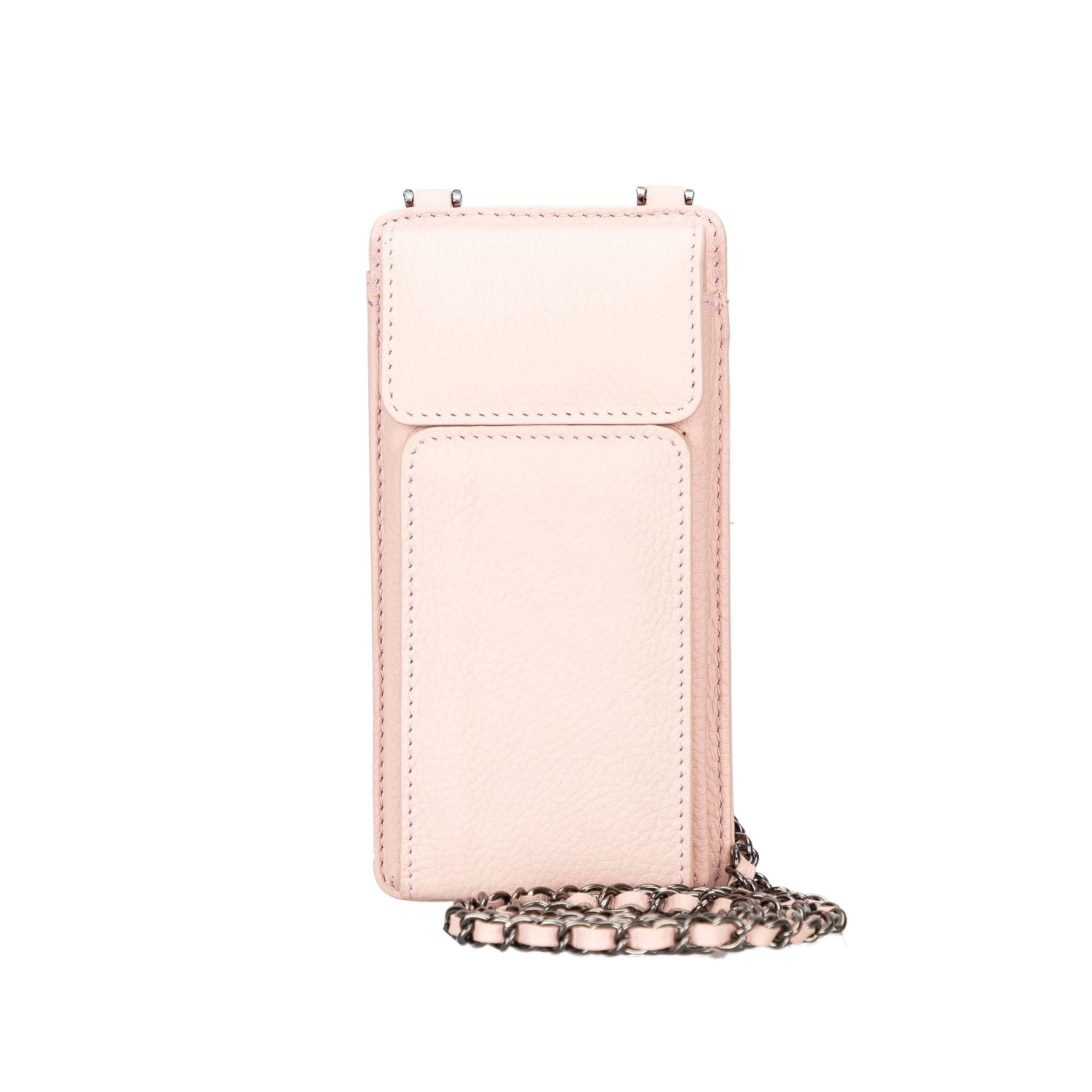 Lovell Crossbody Leather Phone Wallet, Supports Up to 6.9 Pink