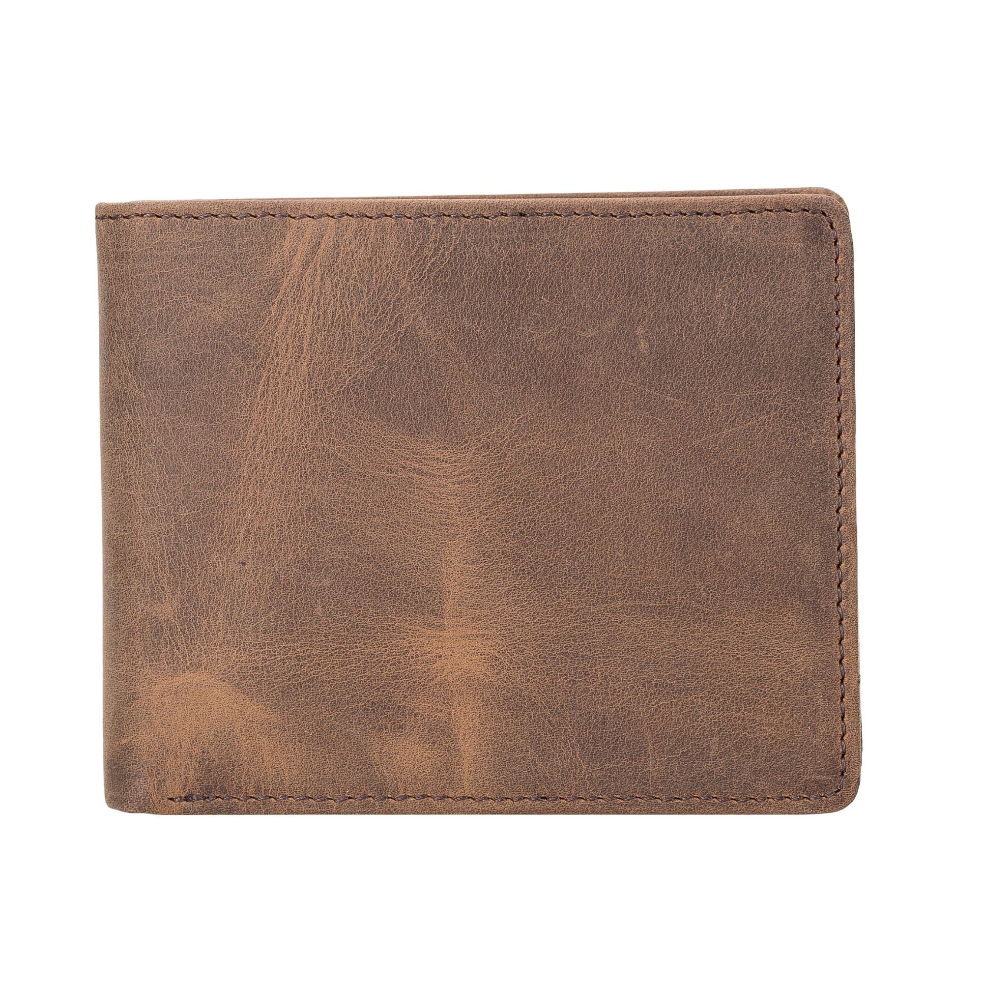 Lusk Slim Bifold Design Handcrafted Men's Genuine Leather Wallet - Dark Brown - TORONATA