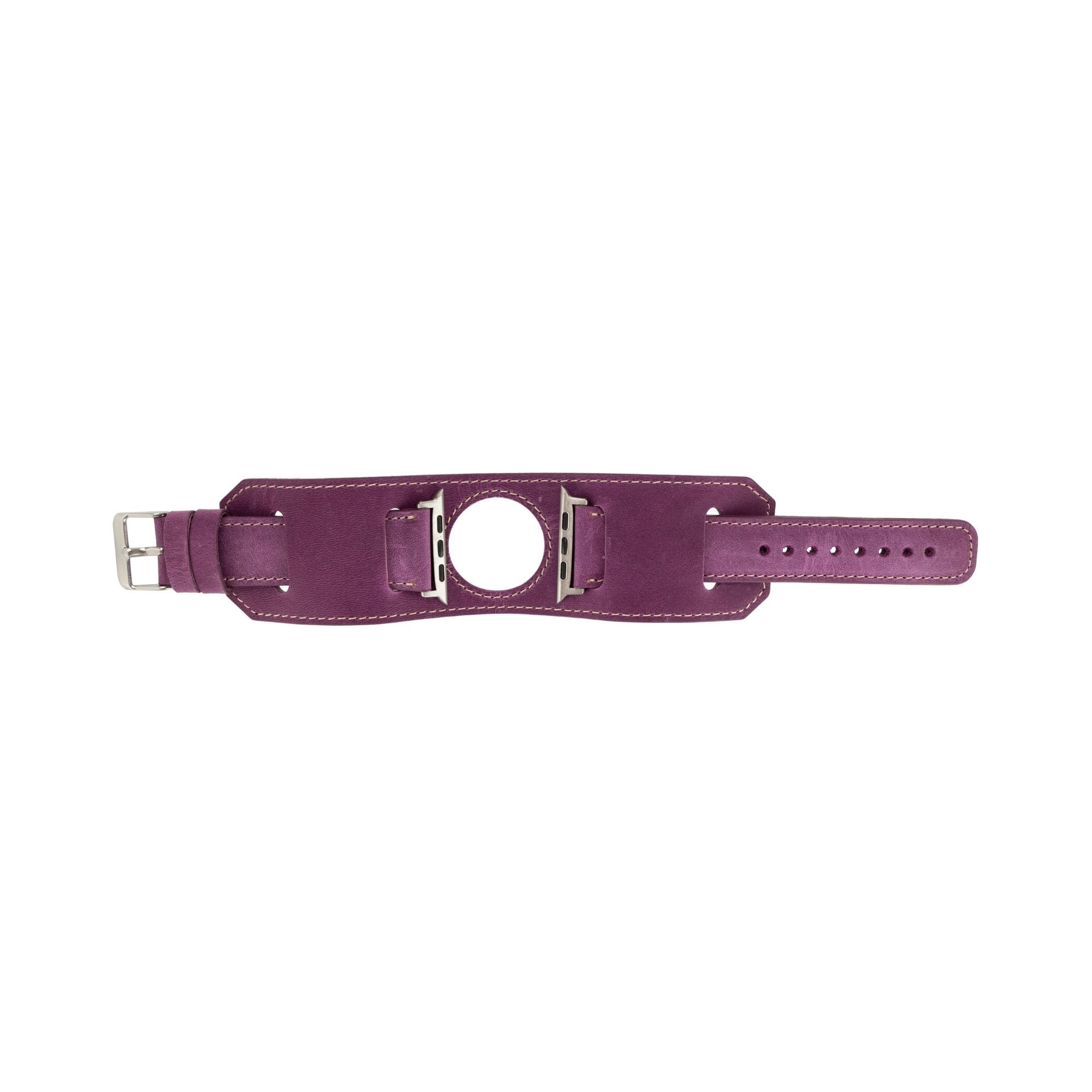 Moorcroft Cuff Leather Bands for Apple Watch Ultra,8,7 and SE - 45/44/42mm - Purple - TORONATA