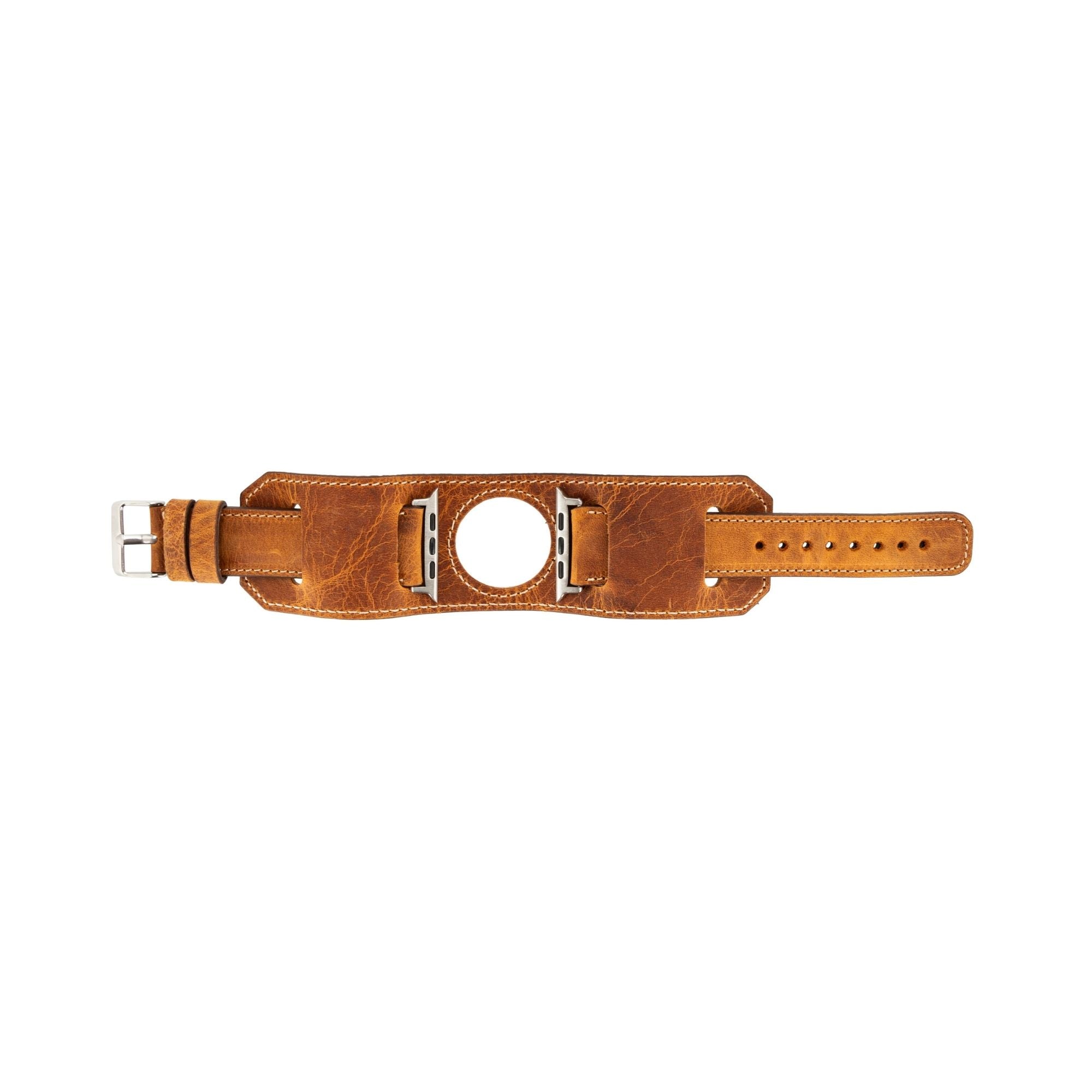 Moorcroft Cuff Leather Bands for Apple Watch Ultra,8,7 and SE - 45/44/42mm - Brown - TORONATA