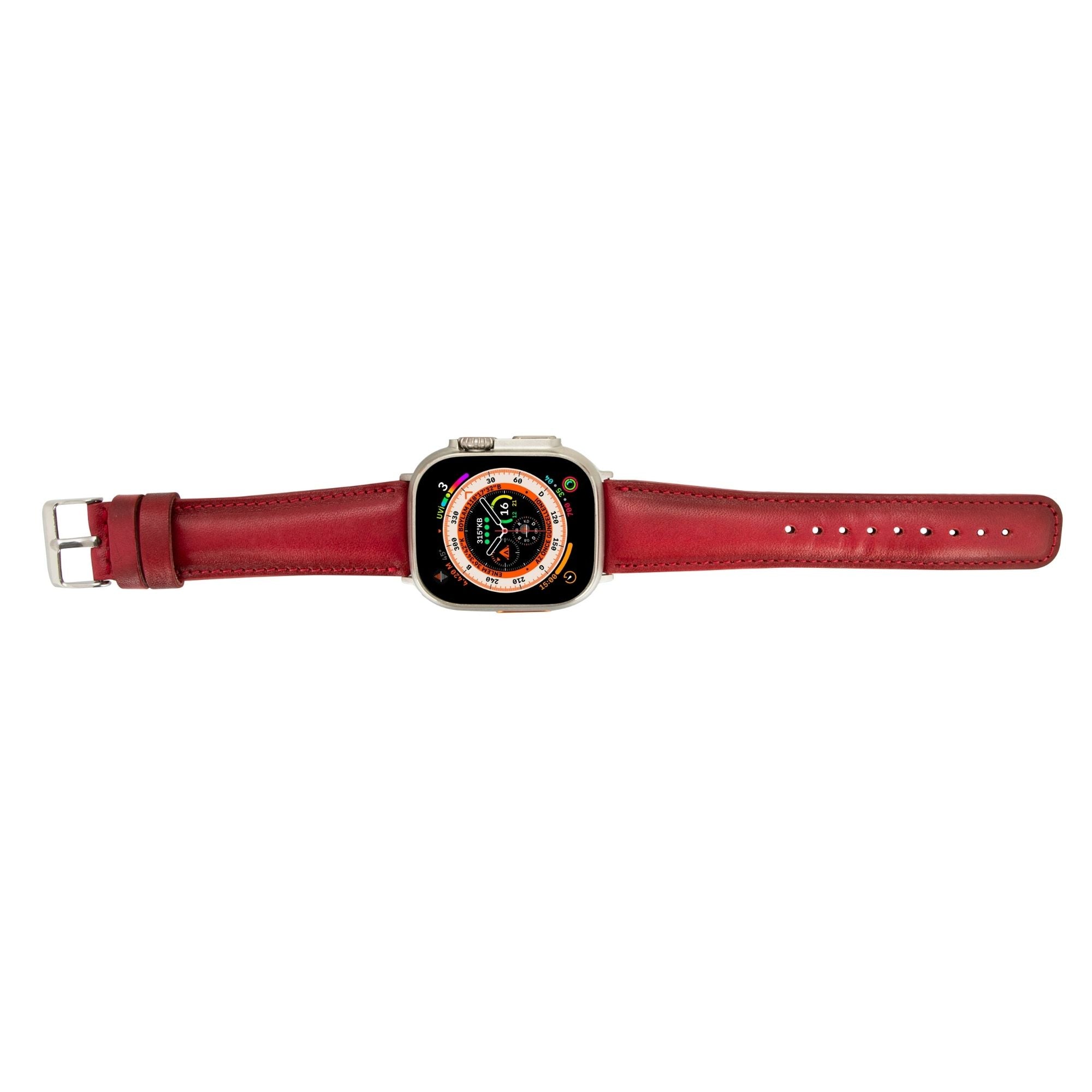 moran leather bands for apple watch 9, ultra 2 & se - toronata - #color_red