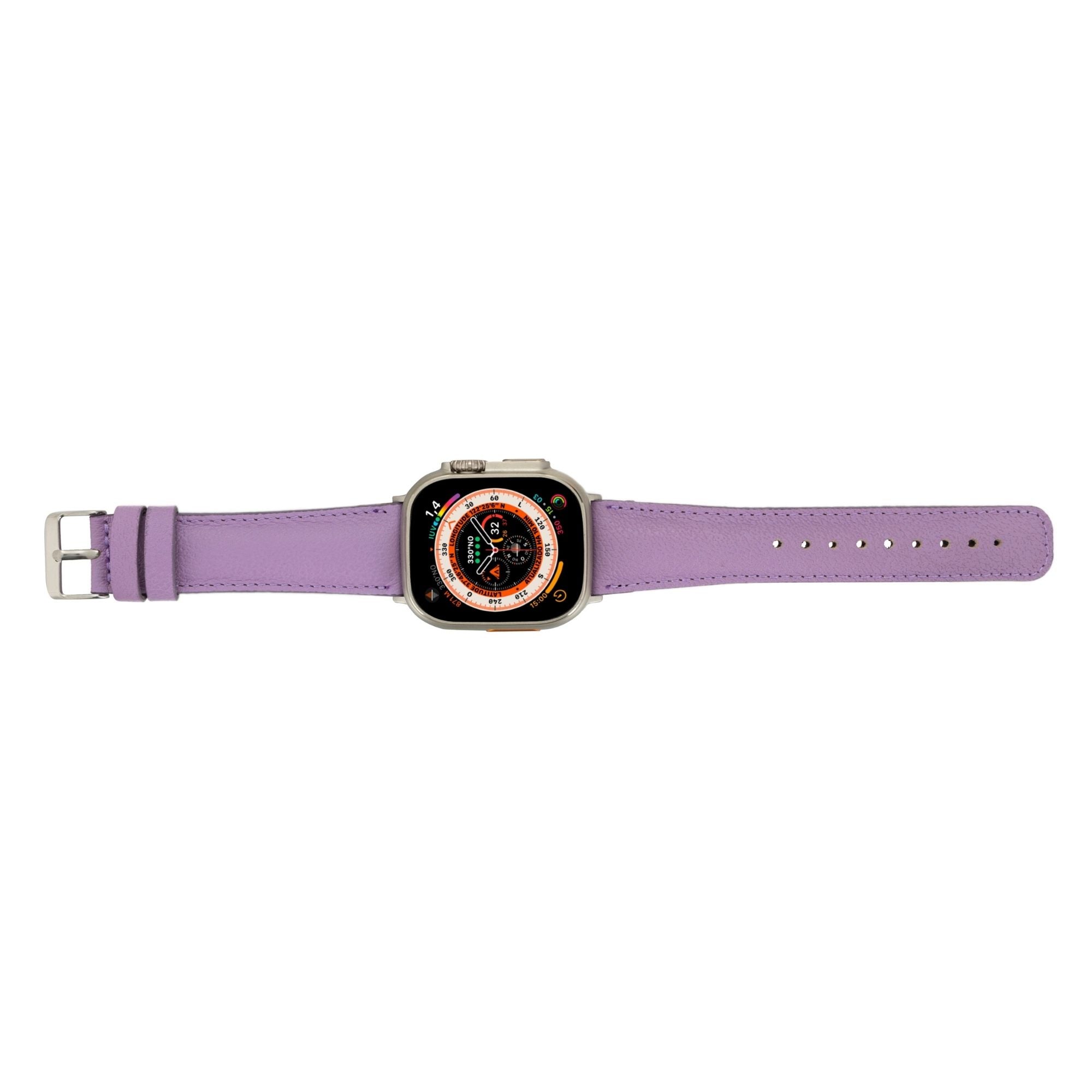 Moran Leather Bands for Apple Watch Ultra,8,7 and SE - 45/44/42mm - Lilac - TORONATA