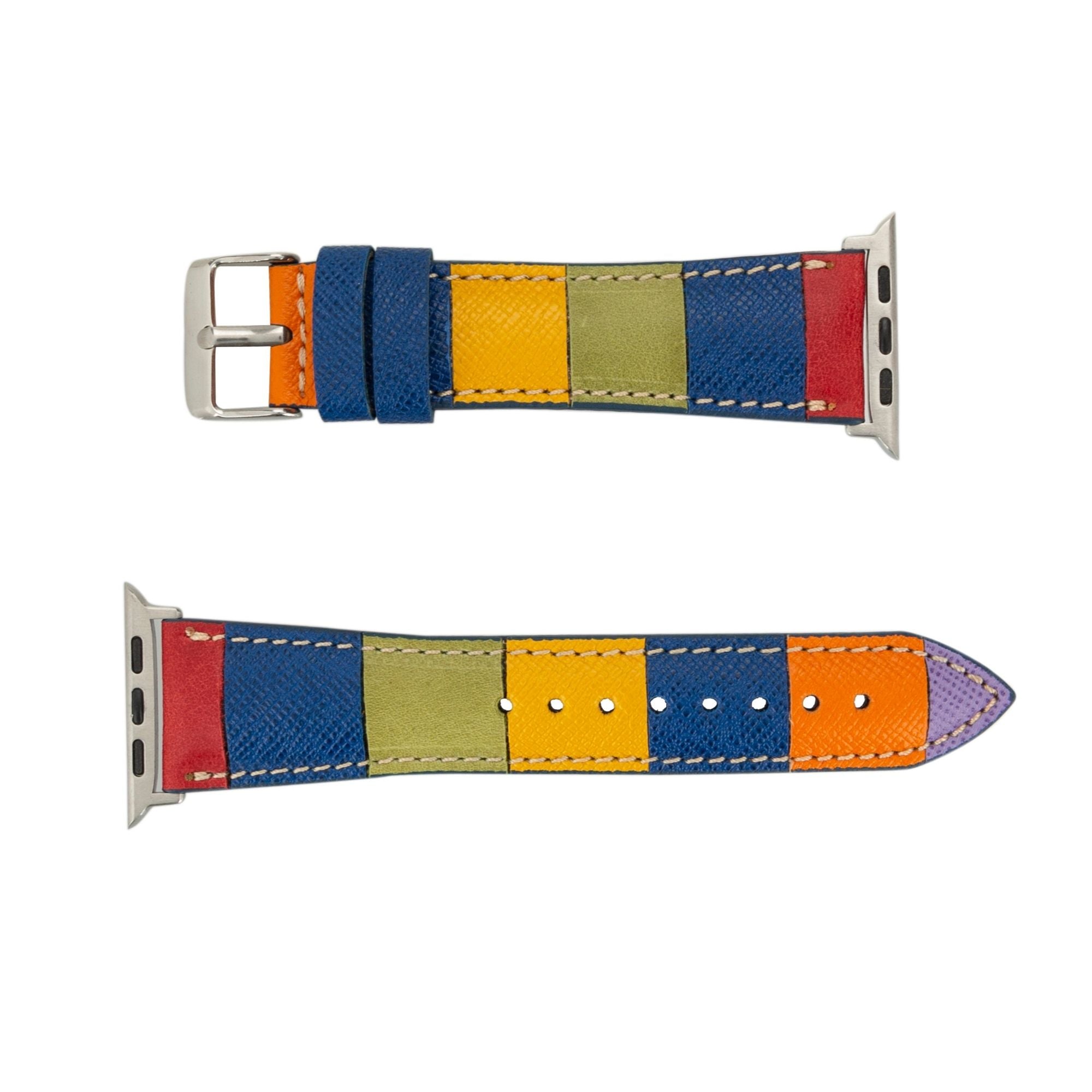 Moran Leather Bands for Apple Watch Ultra,8,7 and SE - 45/44/42mm - Rainbow - TORONATA