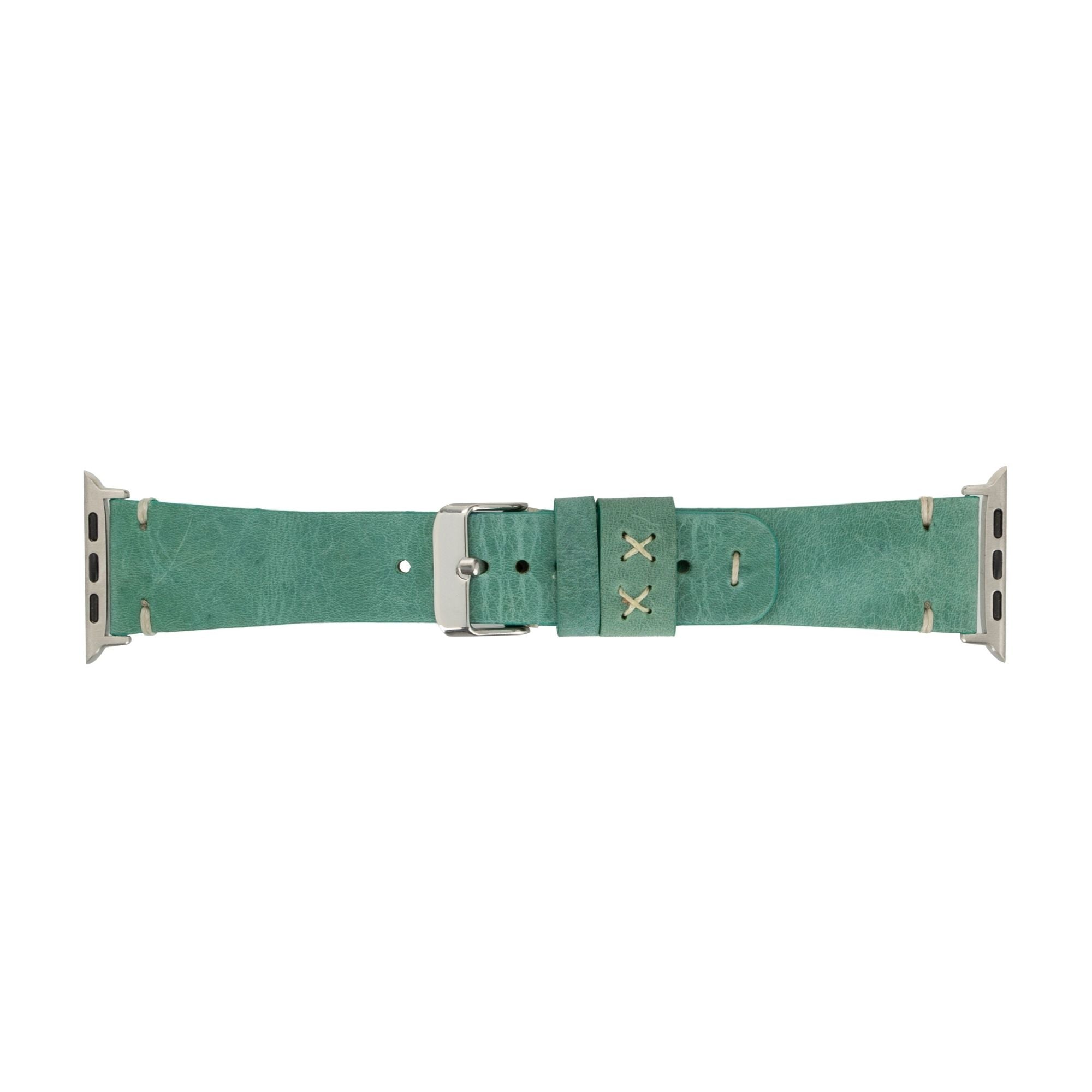 Moran Leather Bands for Apple Watch Ultra,8,7 and SE - 45/44/42mm - Green - TORONATA