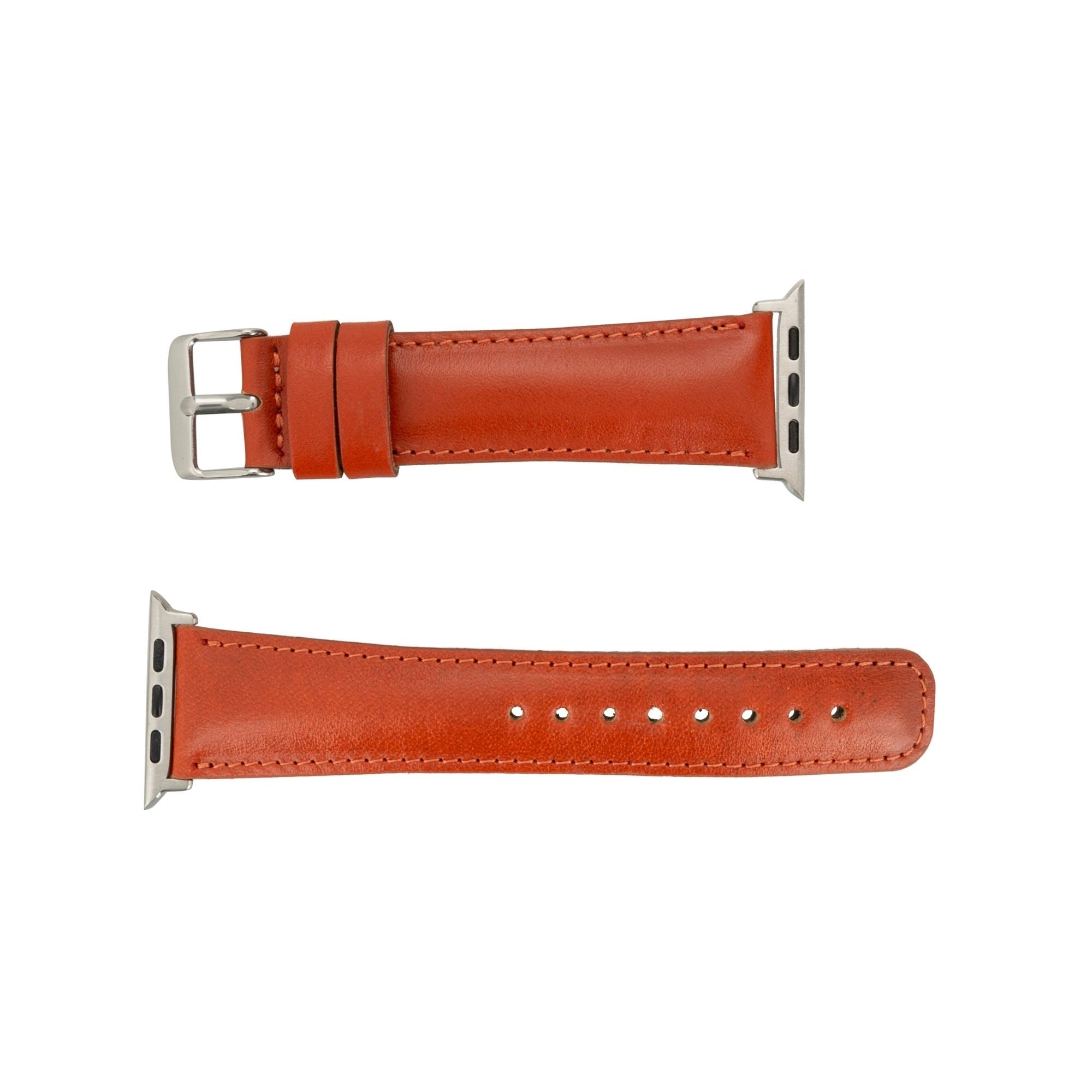 Moran Leather Bands for Apple Watch Ultra,8,7 and SE - 45/44/42mm - Orange - TORONATA