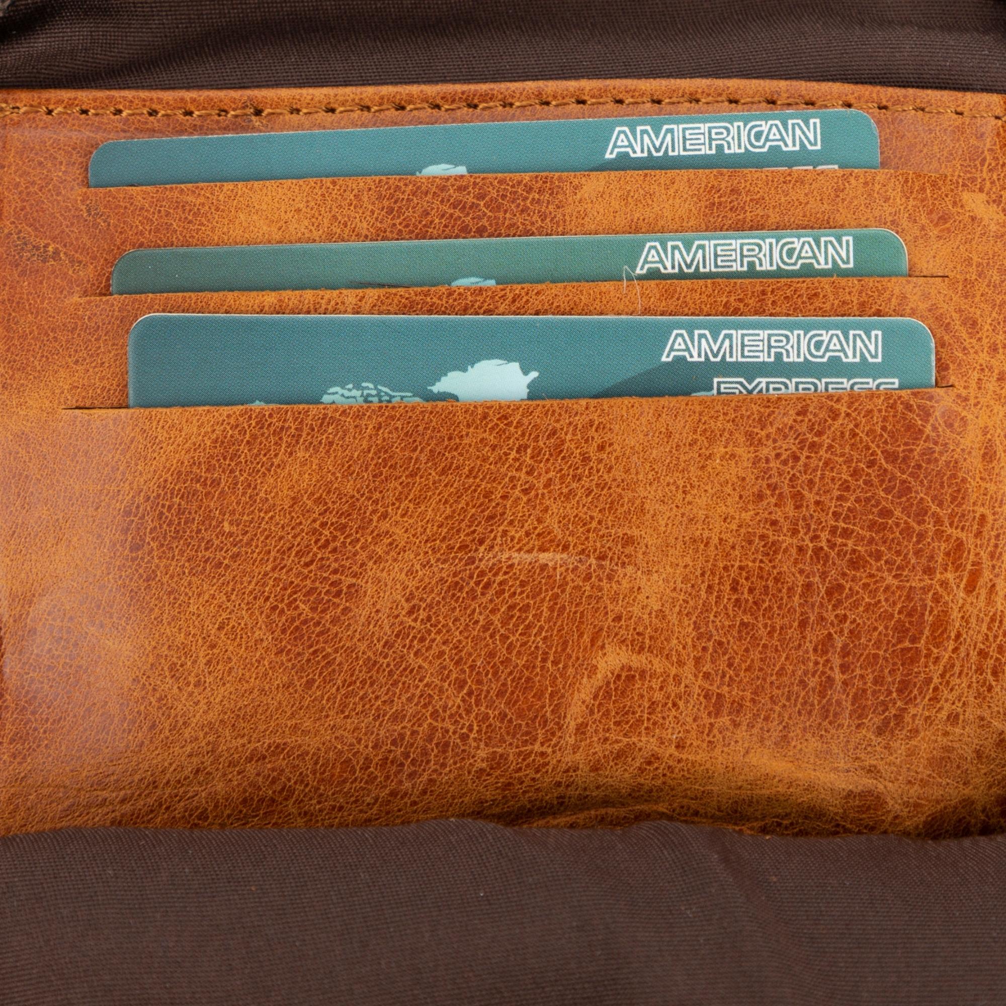 Niagara Leather Crossbody Phone Bag for Men - Tan - TORONATA