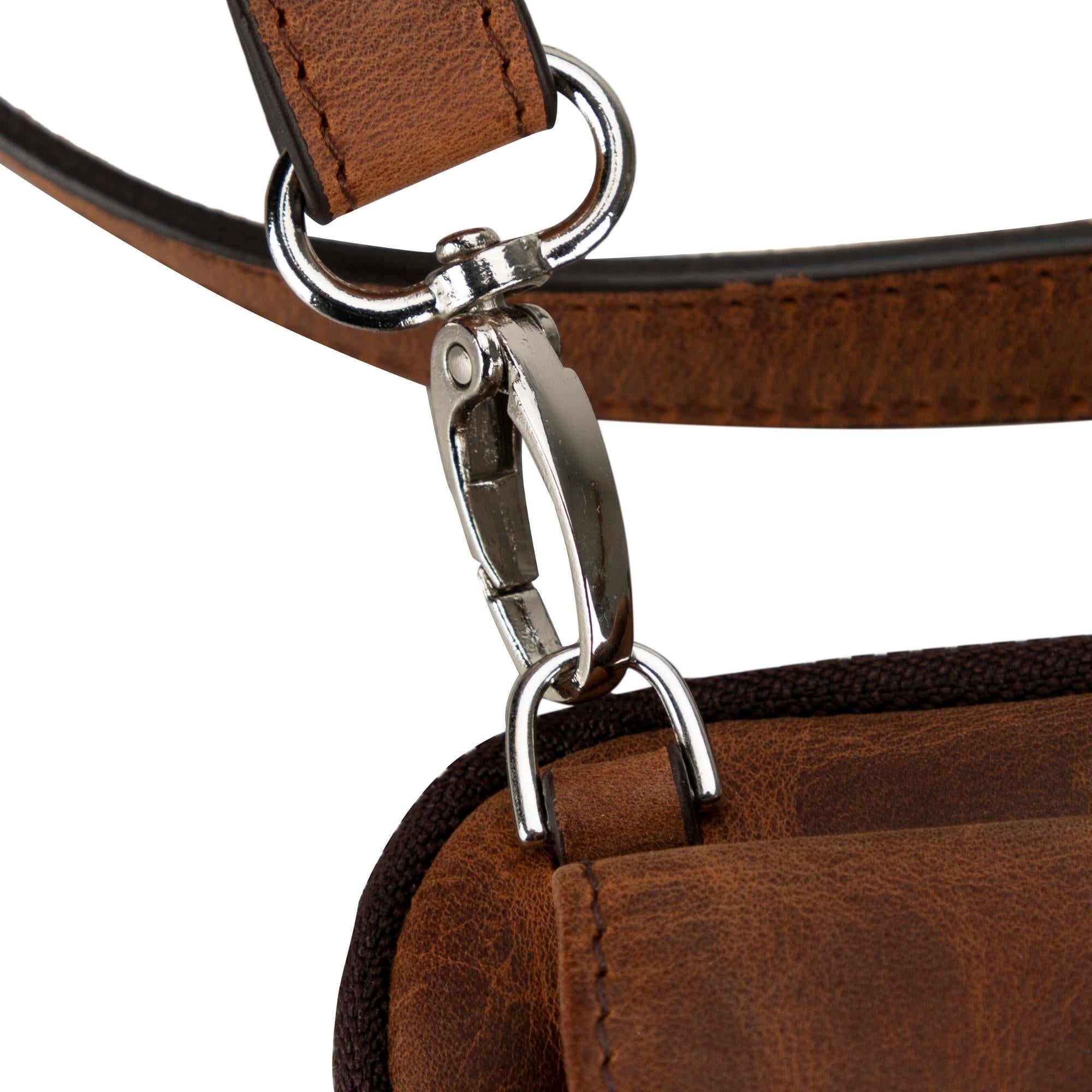 Niagara Leather Crossbody Phone Bag for Men - Dark Brown - TORONATA