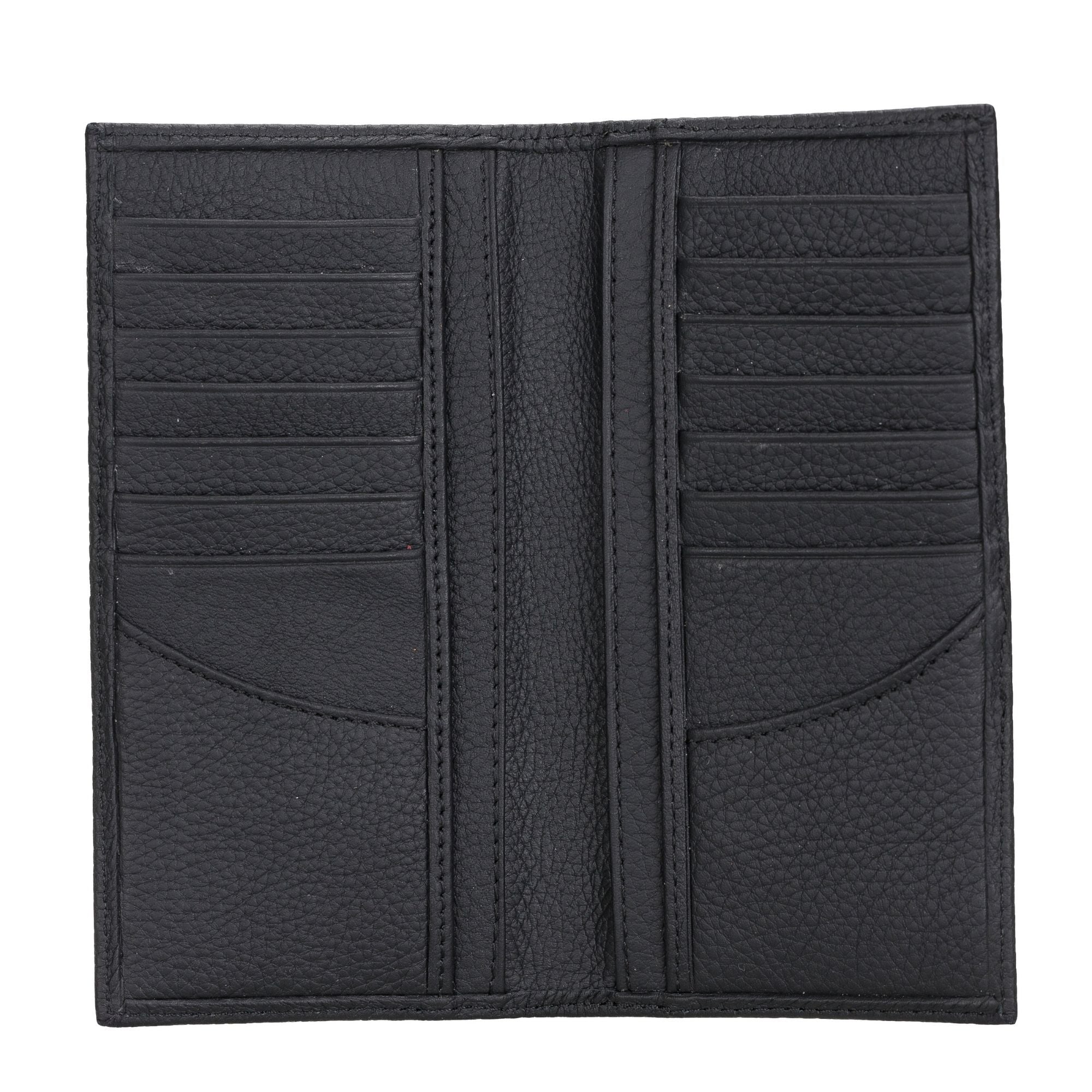 Ouray Handmade Full-Grain Leather Long Wallet for Men and Women-Floater Black---TORONATA