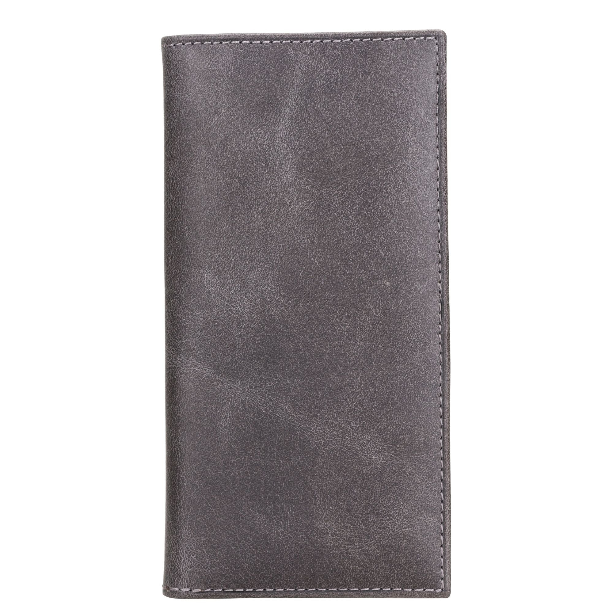 Ouray Handmade Full-Grain Leather Long Wallet for Men and Women-Grey---TORONATA