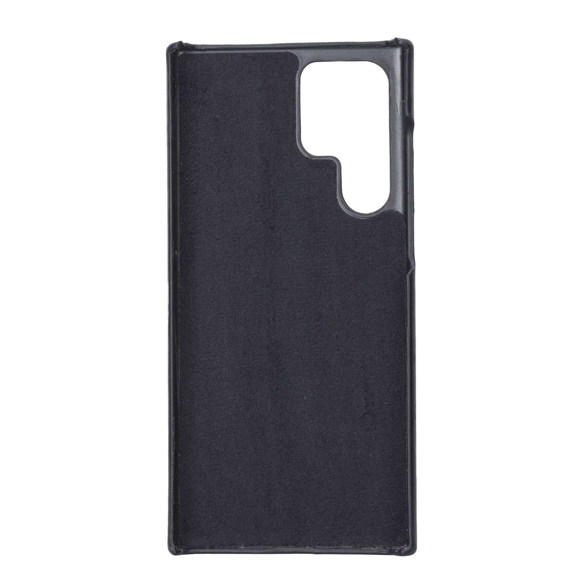 Pine Snap-on Leather Case for Samsung Galaxy S22 Series - Galaxy S22 Ultra - Black - TORONATA