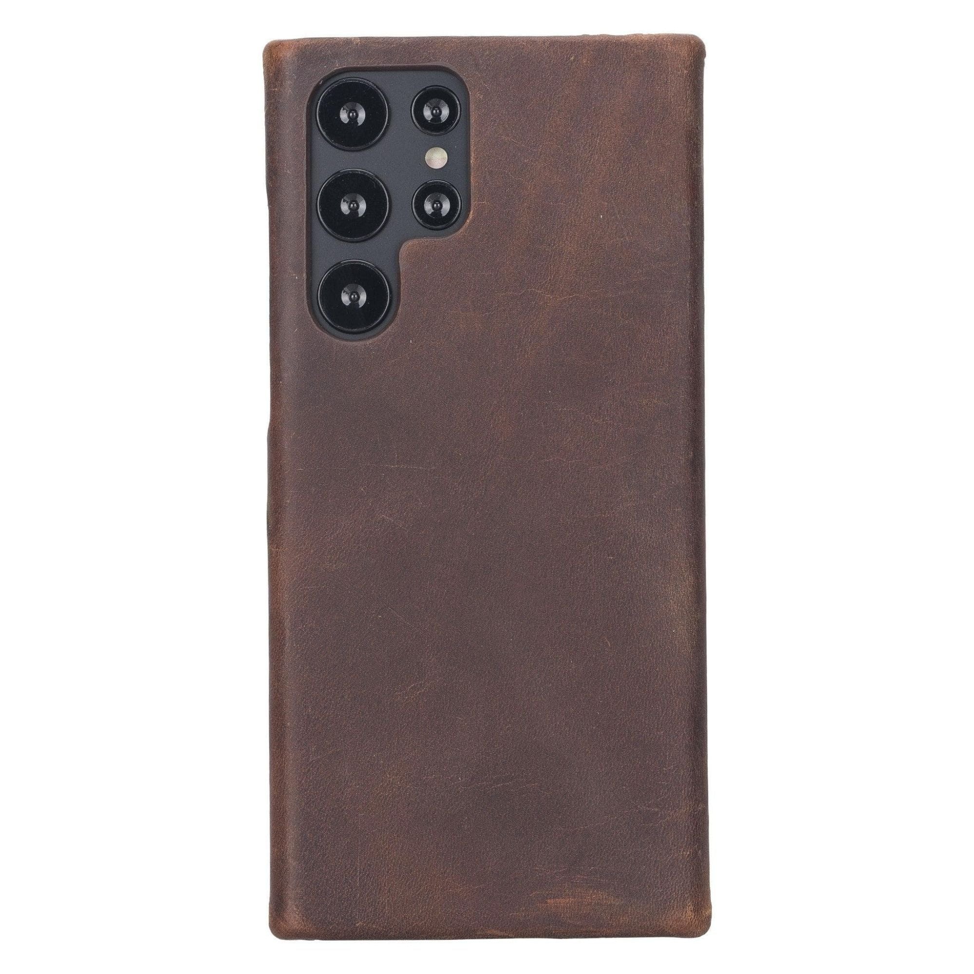 Pine Snap-on Leather Case for Samsung Galaxy S22 Series - Galaxy S22 Ultra - Dark Brown - TORONATA