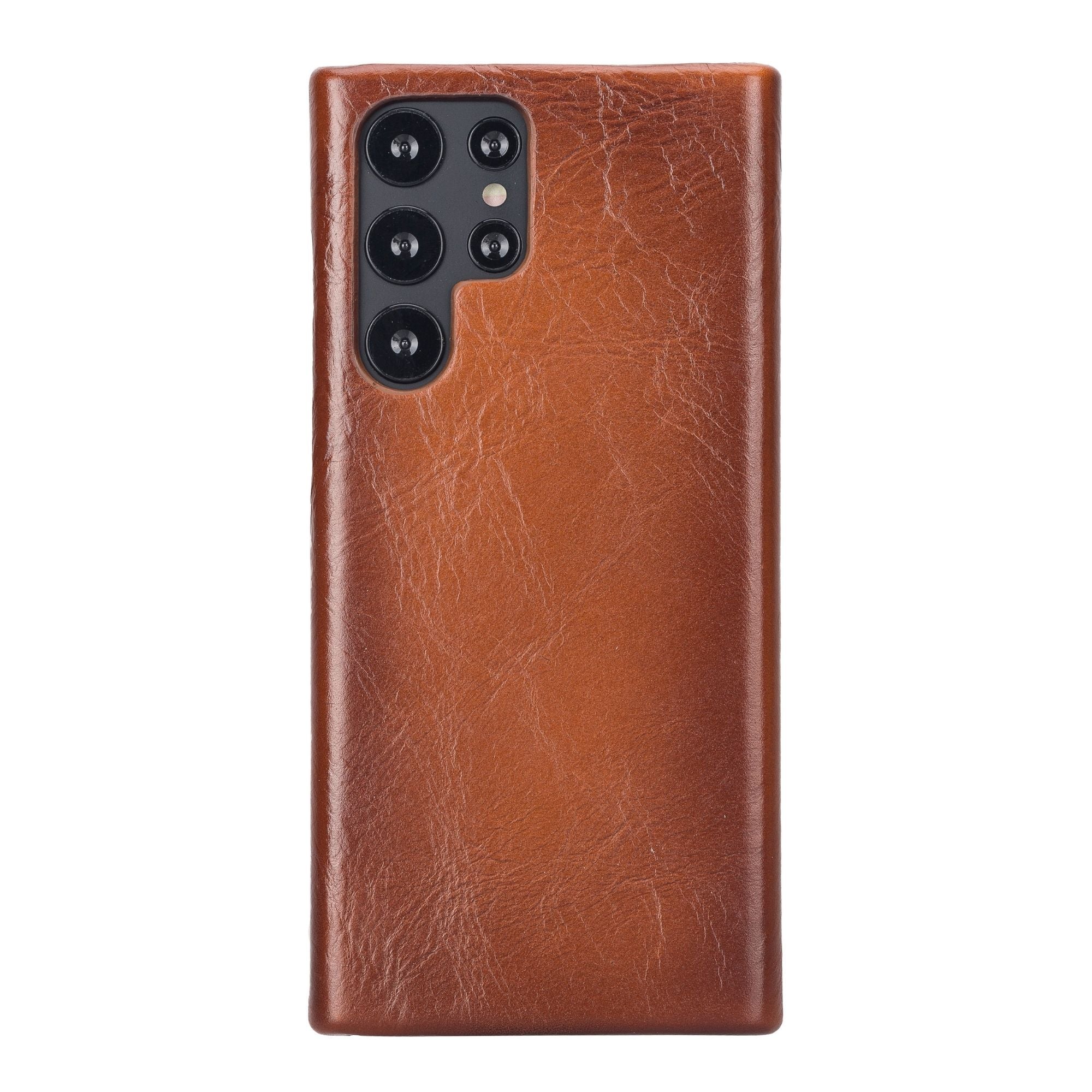 Pine Snap-on Leather Case for Samsung Galaxy S22 Series - Galaxy S22 Ultra - Tan - TORONATA