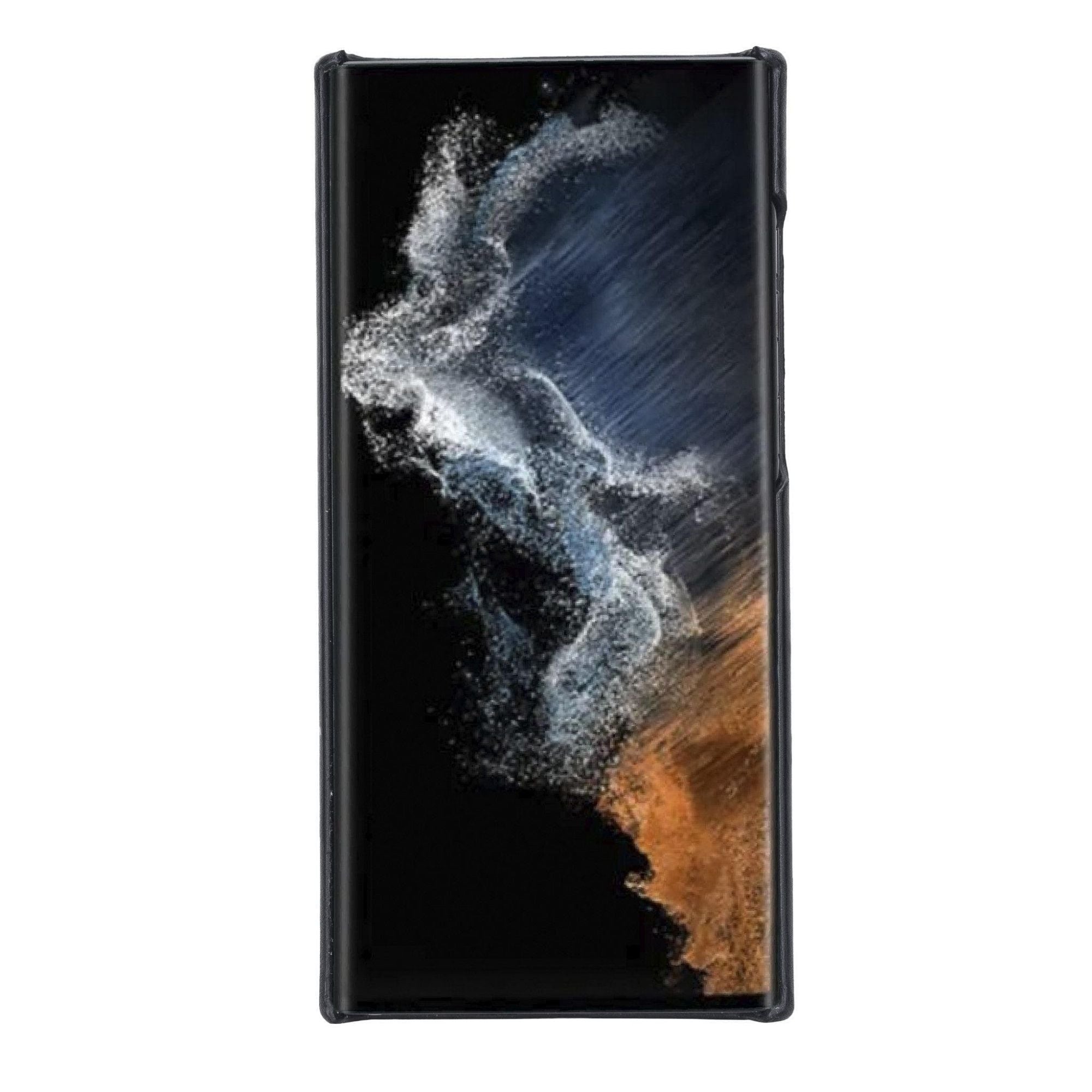 Pine Snap-on Leather Case for Samsung Galaxy S22 Series - Galaxy S22 Ultra - Black - TORONATA