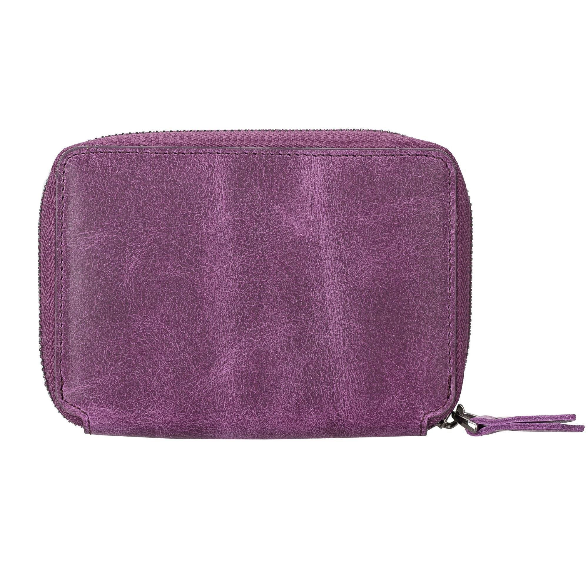 powell handmade unisex leather wallet with zippered compartment - toronata - 