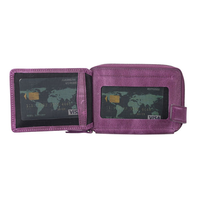 powell handmade unisex leather wallet with zippered compartment - toronata - 
