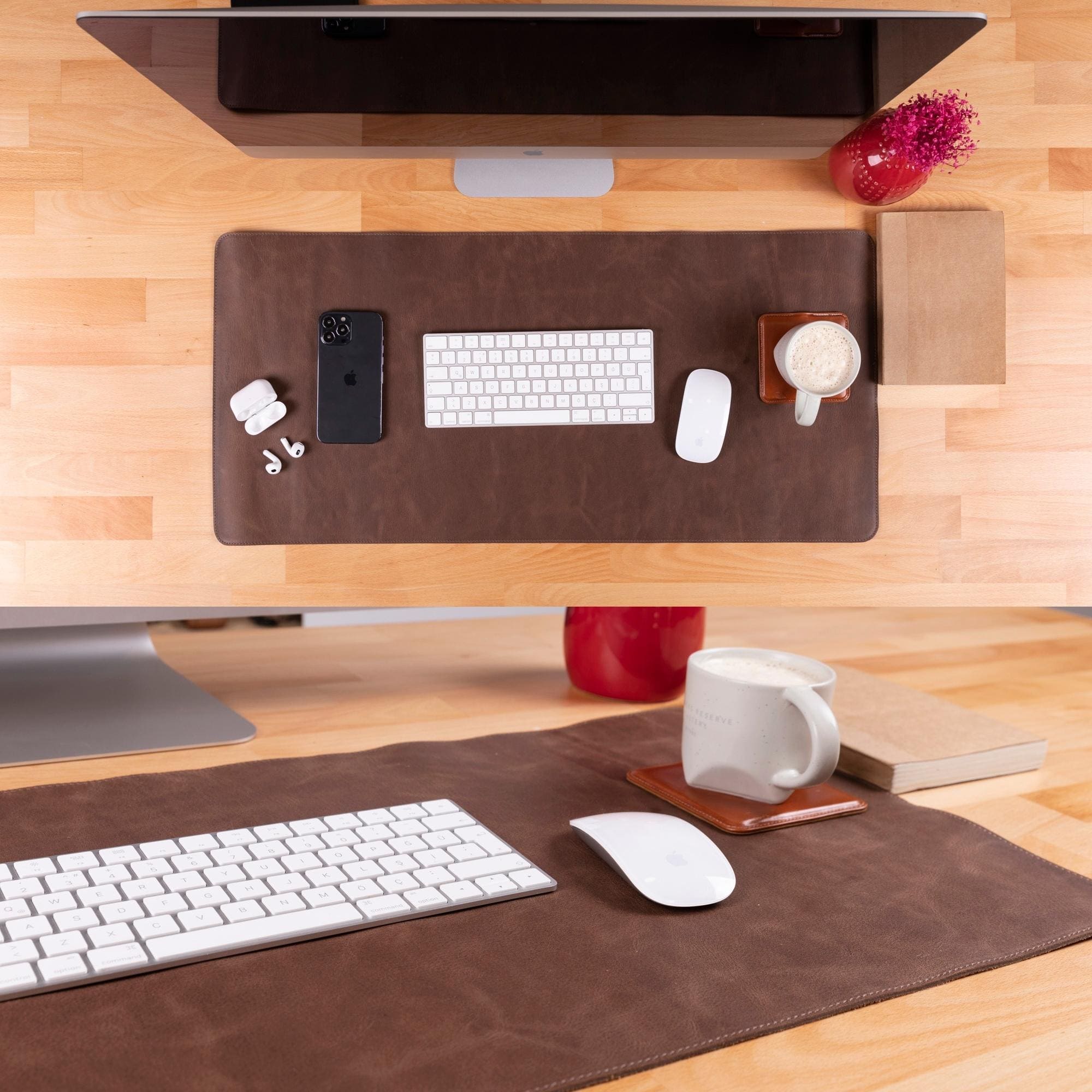 rawlins leather desk pads - 36x19 and 14.6x31.5 ınches - toronata - 