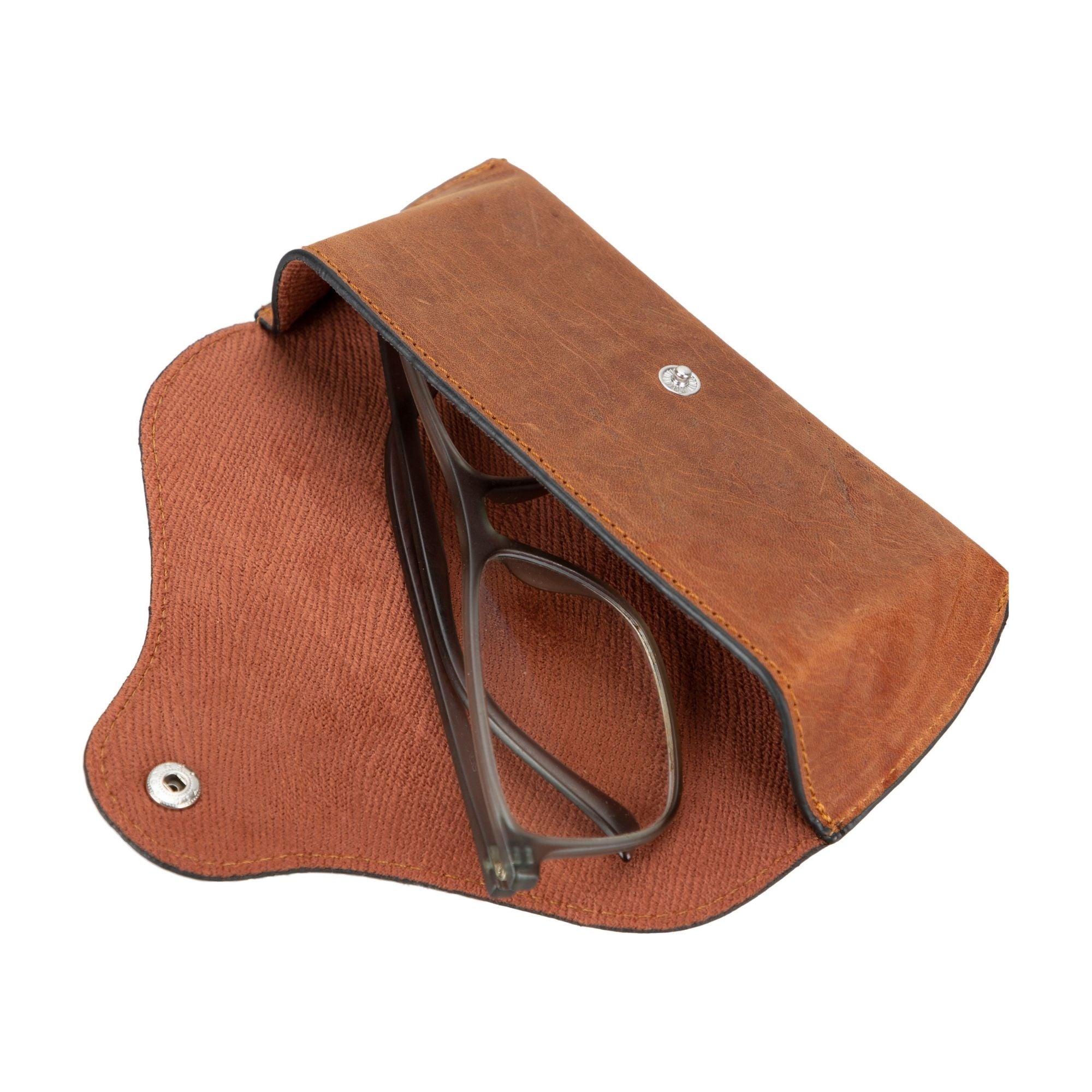 Rochester Full-Grain Leather Eyeglass Case - Antic Brown - TORONATA