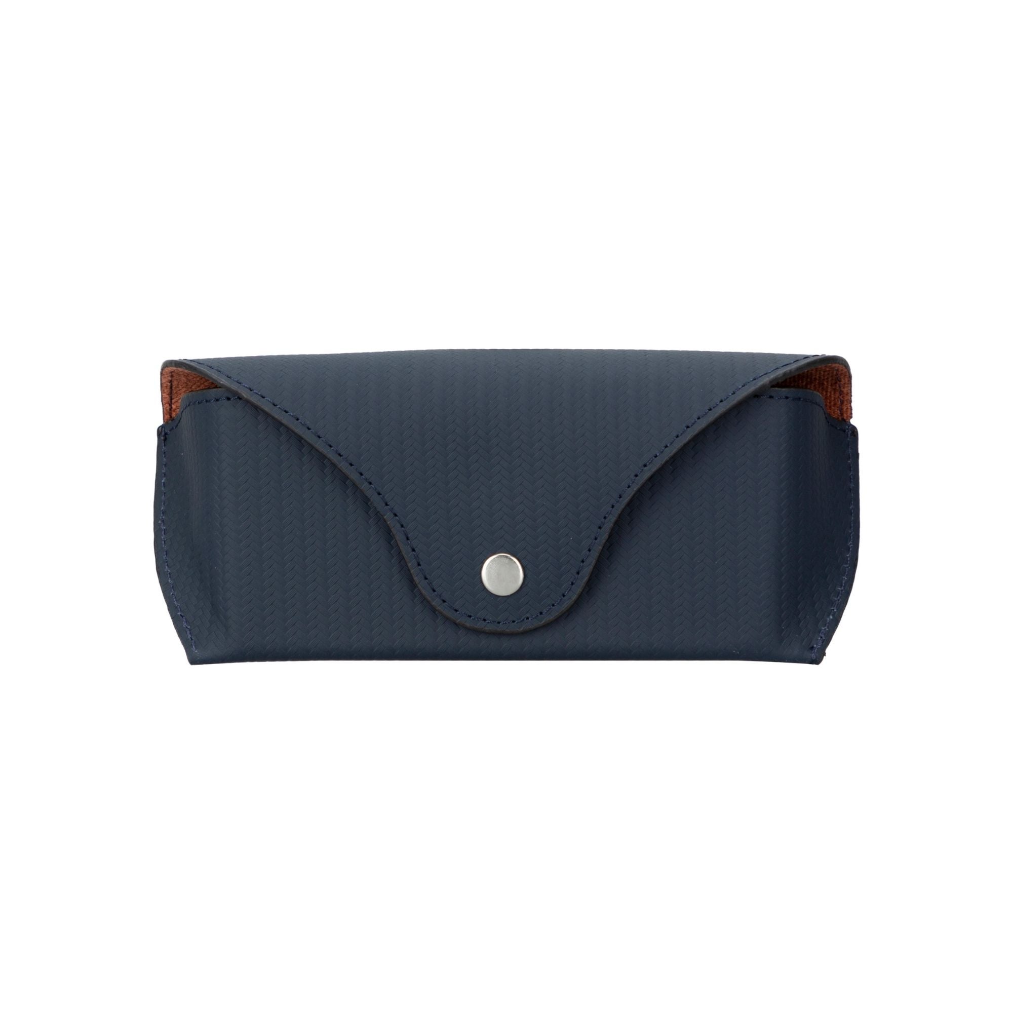 Rochester Full-Grain Leather Eyeglass Case - Dark Blue - TORONATA