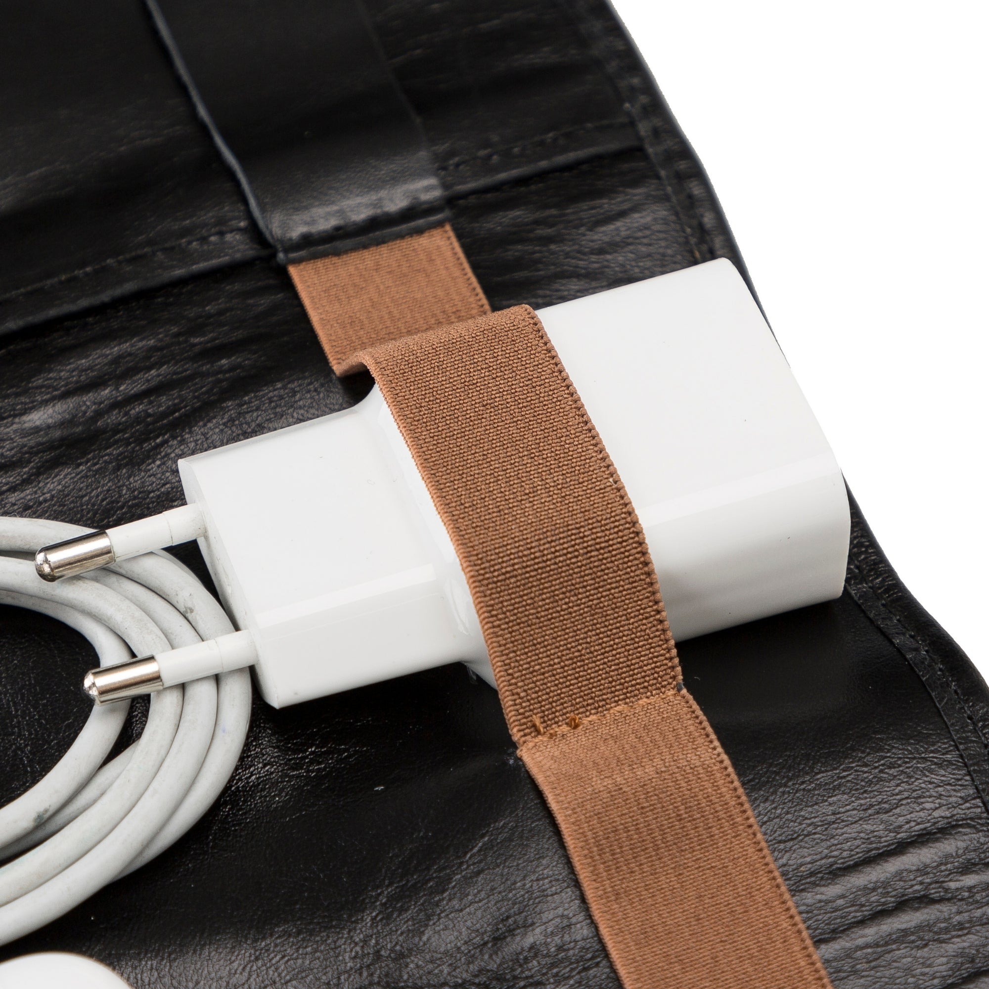 Salida Travel Pouch and Premium Leather Cable Organizer-Black---TORONATA