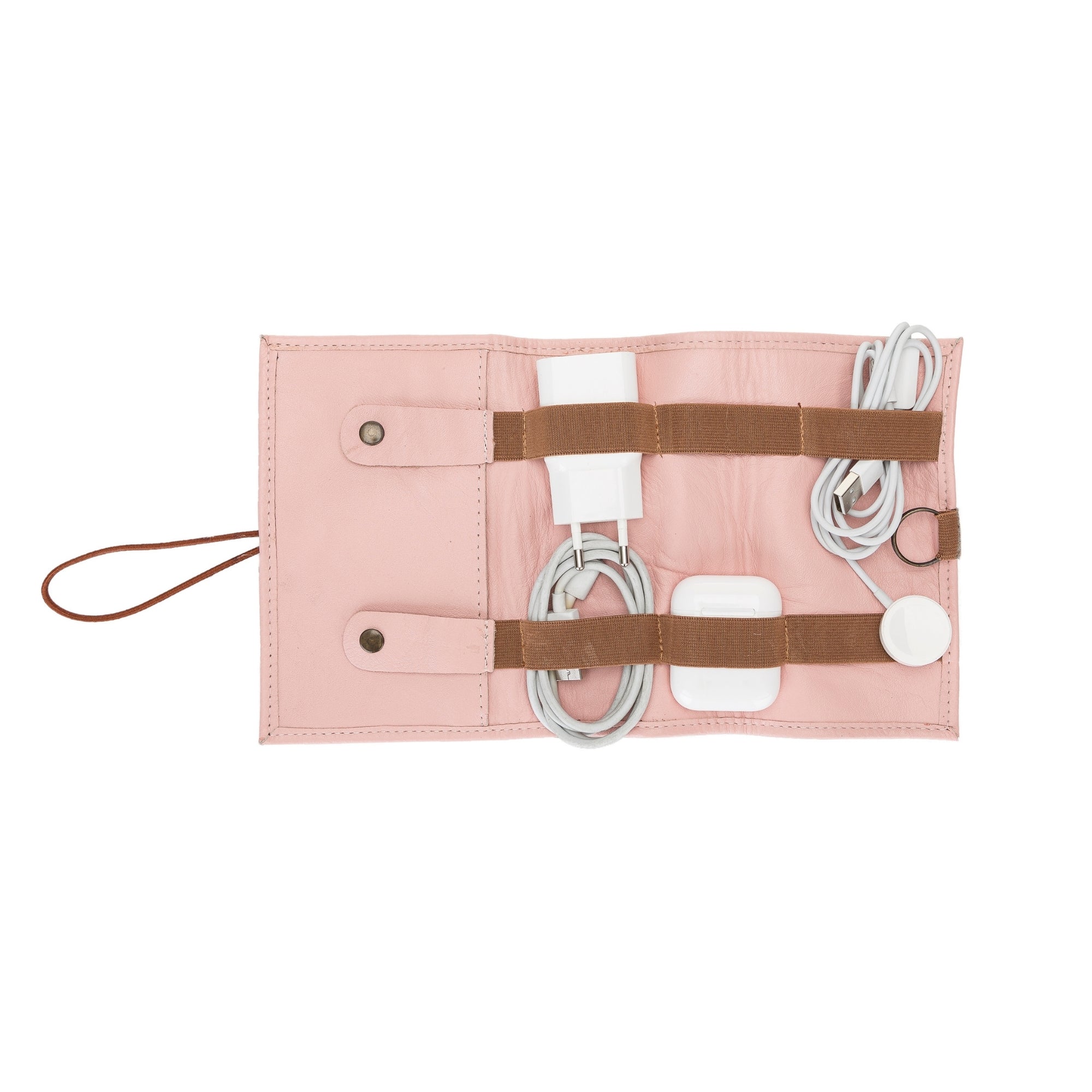 Salida Travel Pouch and Premium Leather Cable Organizer-Pink---TORONATA