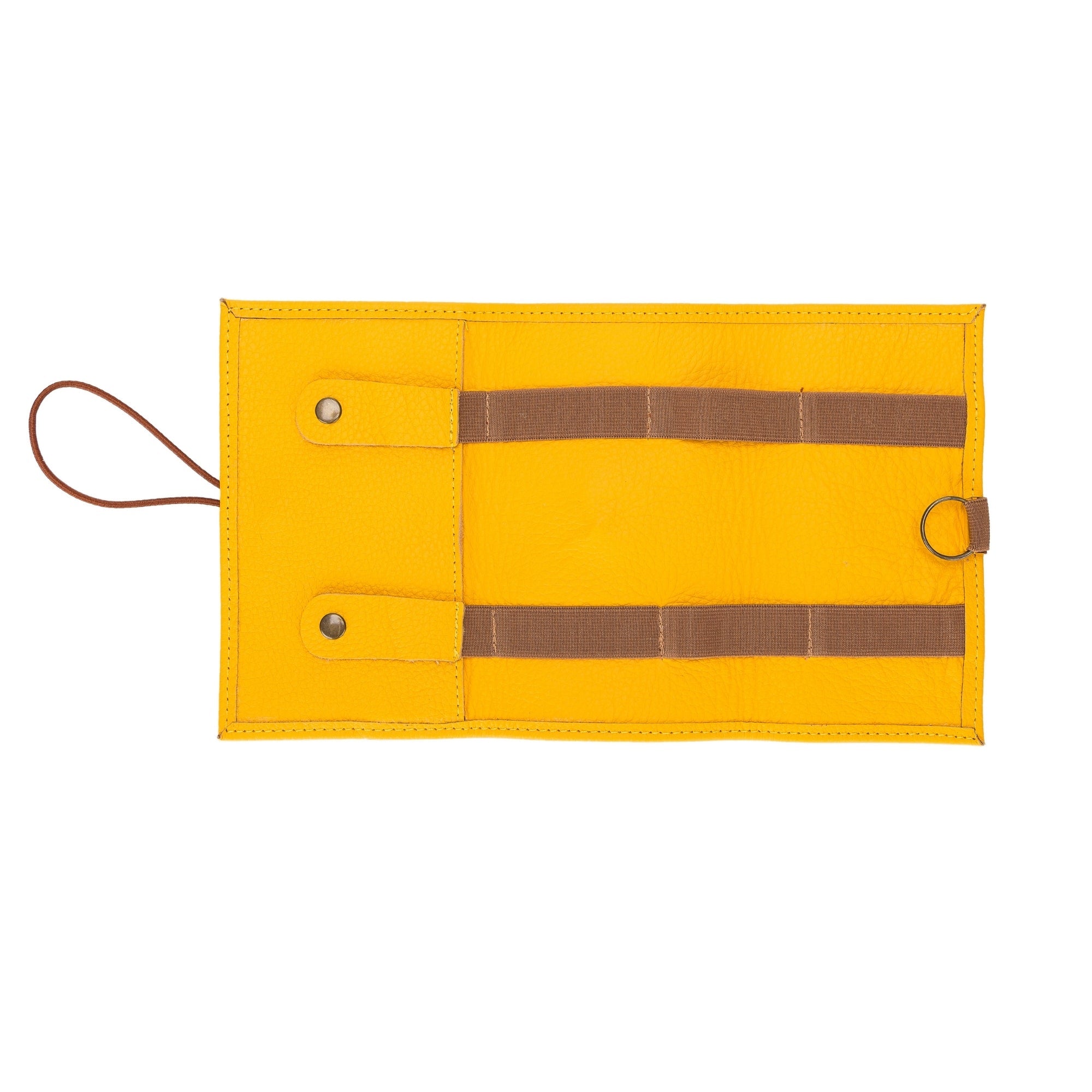 Salida Travel Pouch and Premium Leather Cable Organizer-Yellow---TORONATA