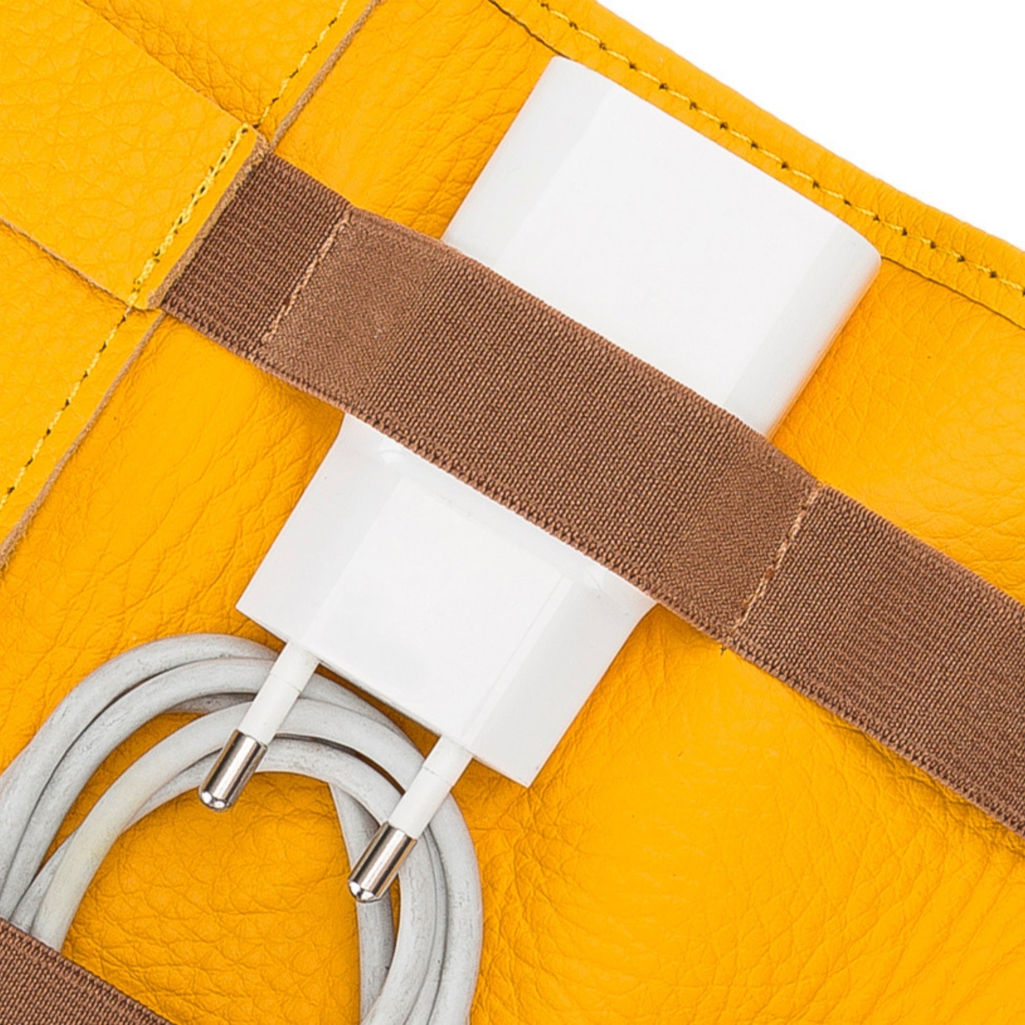 Salida Travel Pouch and Premium Leather Cable Organizer-Yellow---TORONATA