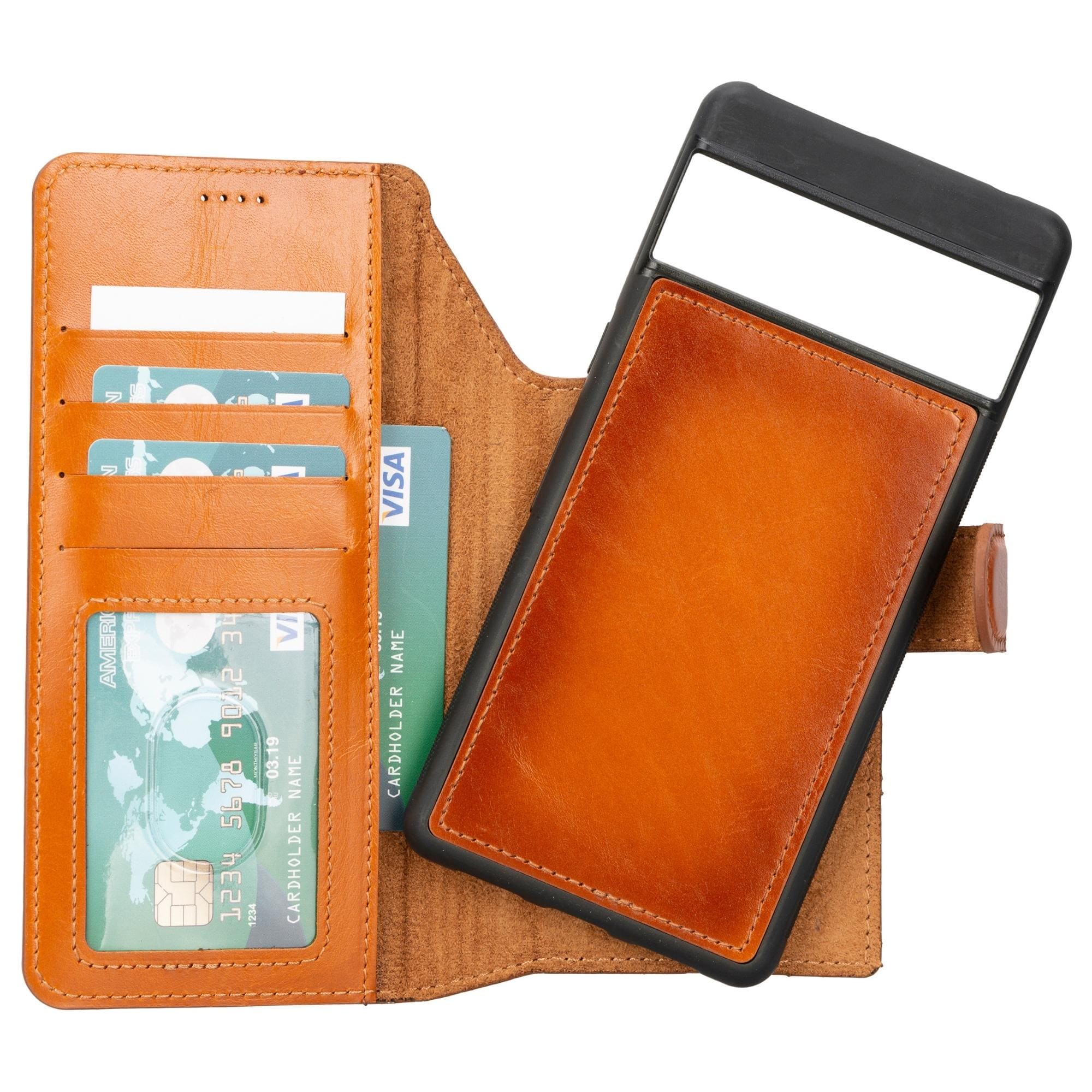 Sheridan Detachable Leather Google Pixel 8 Wallet CaseTORONATA - #color_tan