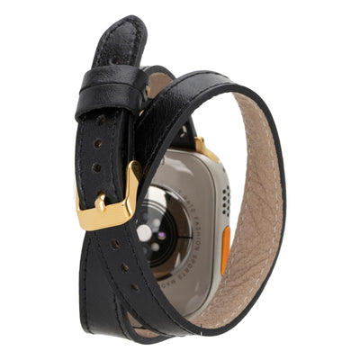 syracuse double tour leather bands for apple watch 9, ultra 2 and se - toronata - 