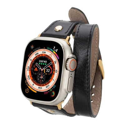 syracuse double tour leather bands for apple watch 9, ultra 2 and se - toronata - 