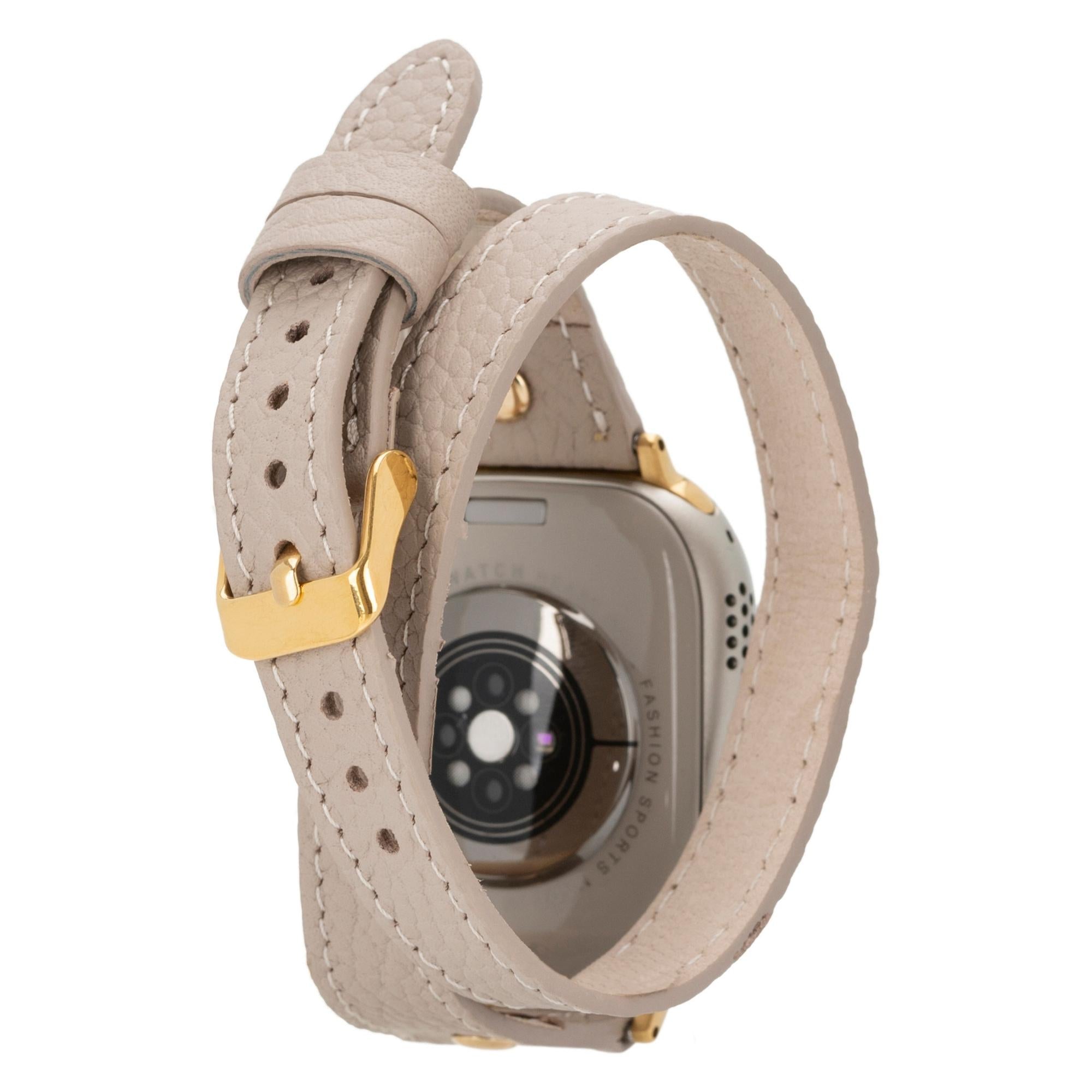 syracuse double tour leather bands for apple watch 9, ultra 2 and se - toronata - 