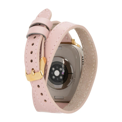 syracuse double tour leather bands for apple watch 9, ultra 2 and se - toronata - 