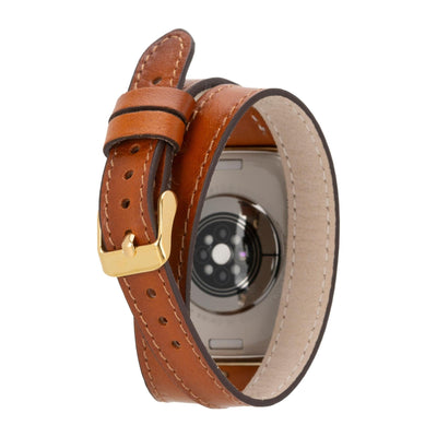 syracuse double tour leather bands for apple watch 9, ultra 2 and se - toronata - 