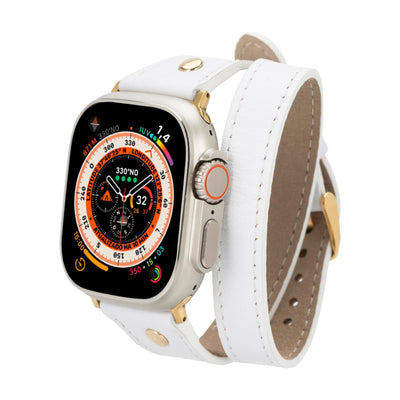 syracuse double tour leather bands for apple watch 9, ultra 2 and se - toronata - 