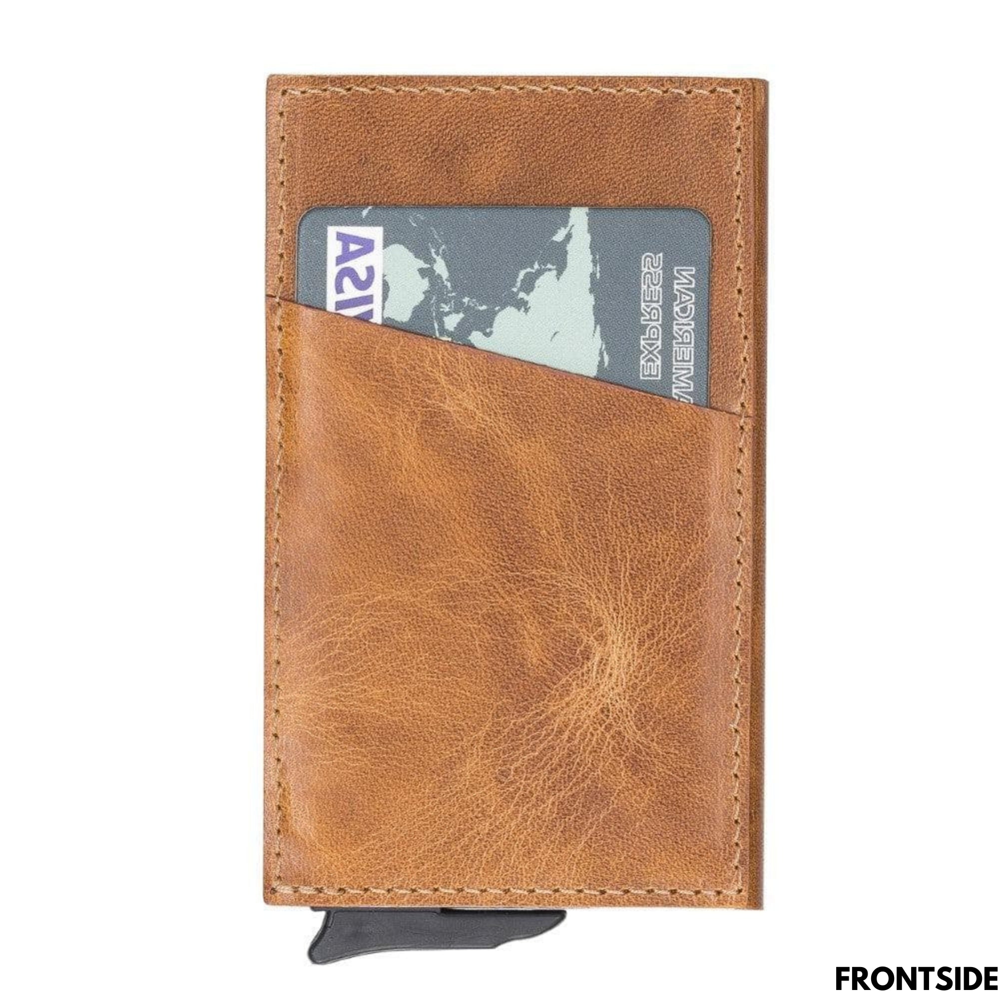 Telluride Leather Popup Cardholder for Men and Women-Light Brown---TORONATA