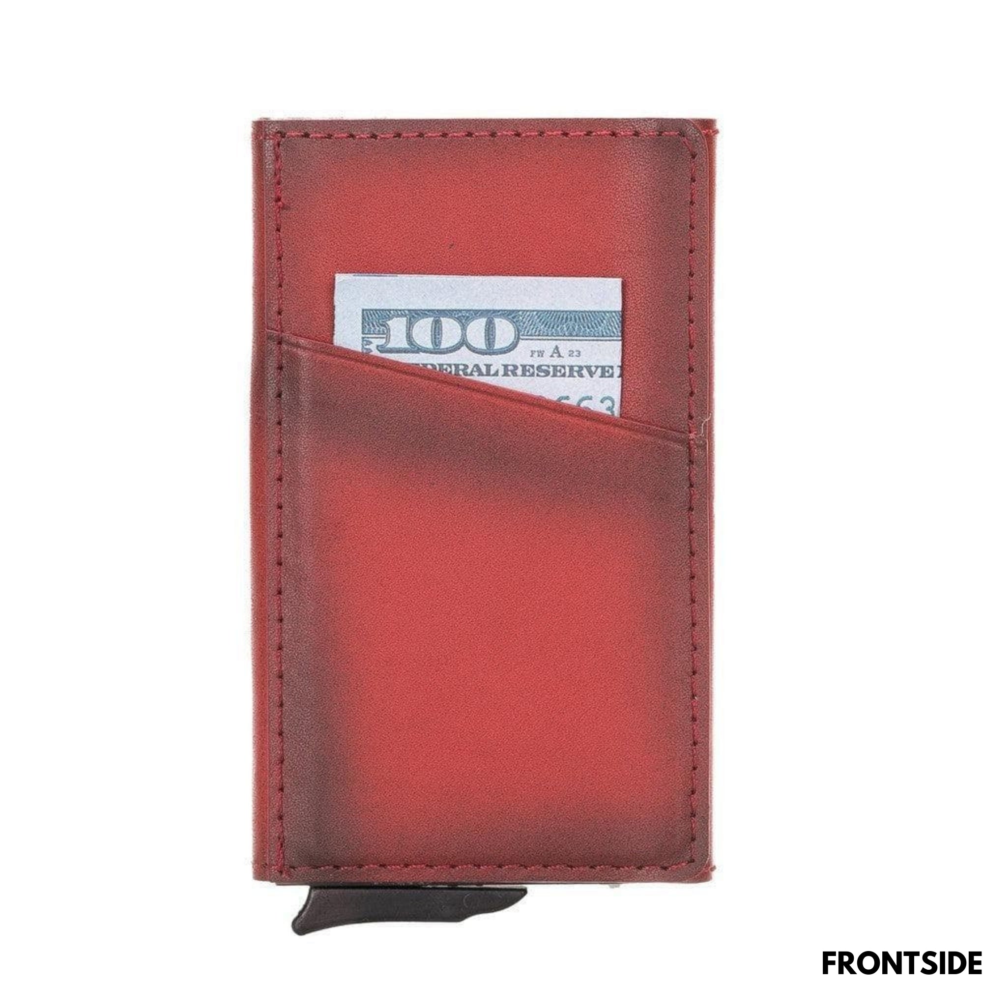 Telluride Leather Popup Cardholder for Men and Women-Red---TORONATA