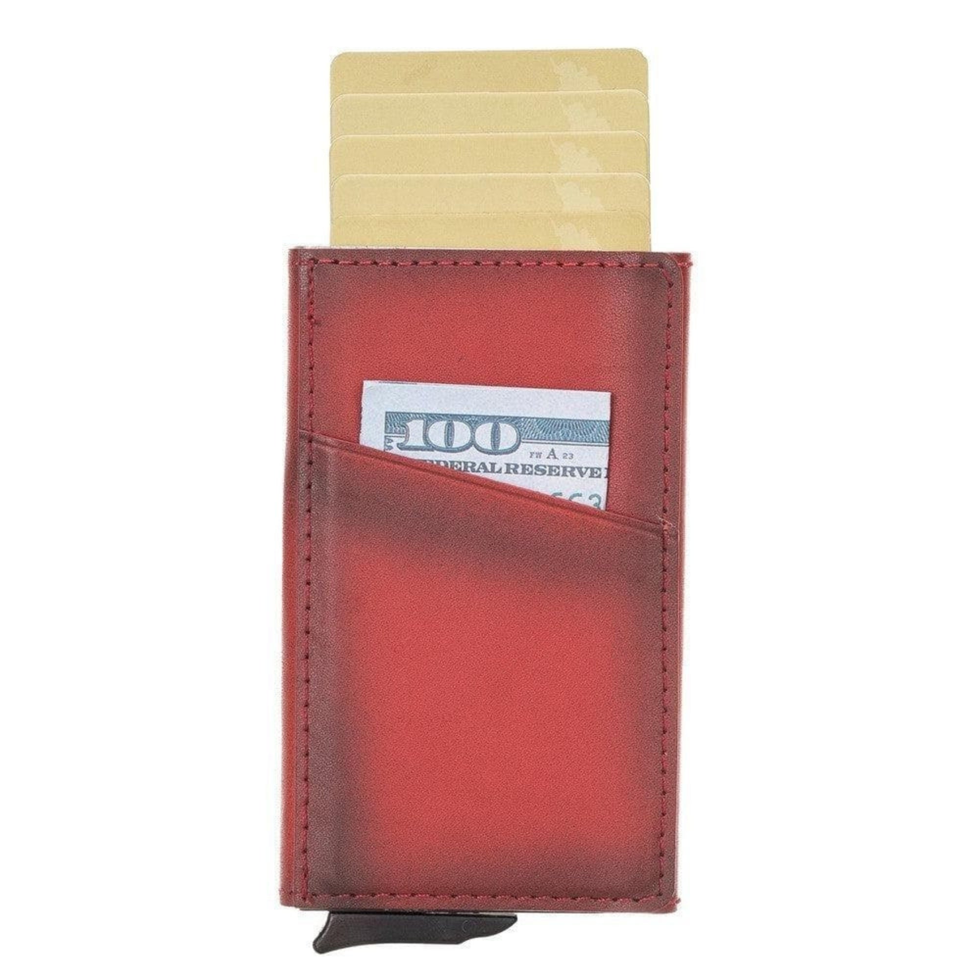 Telluride Leather Popup Cardholder for Men and Women-Red---TORONATA