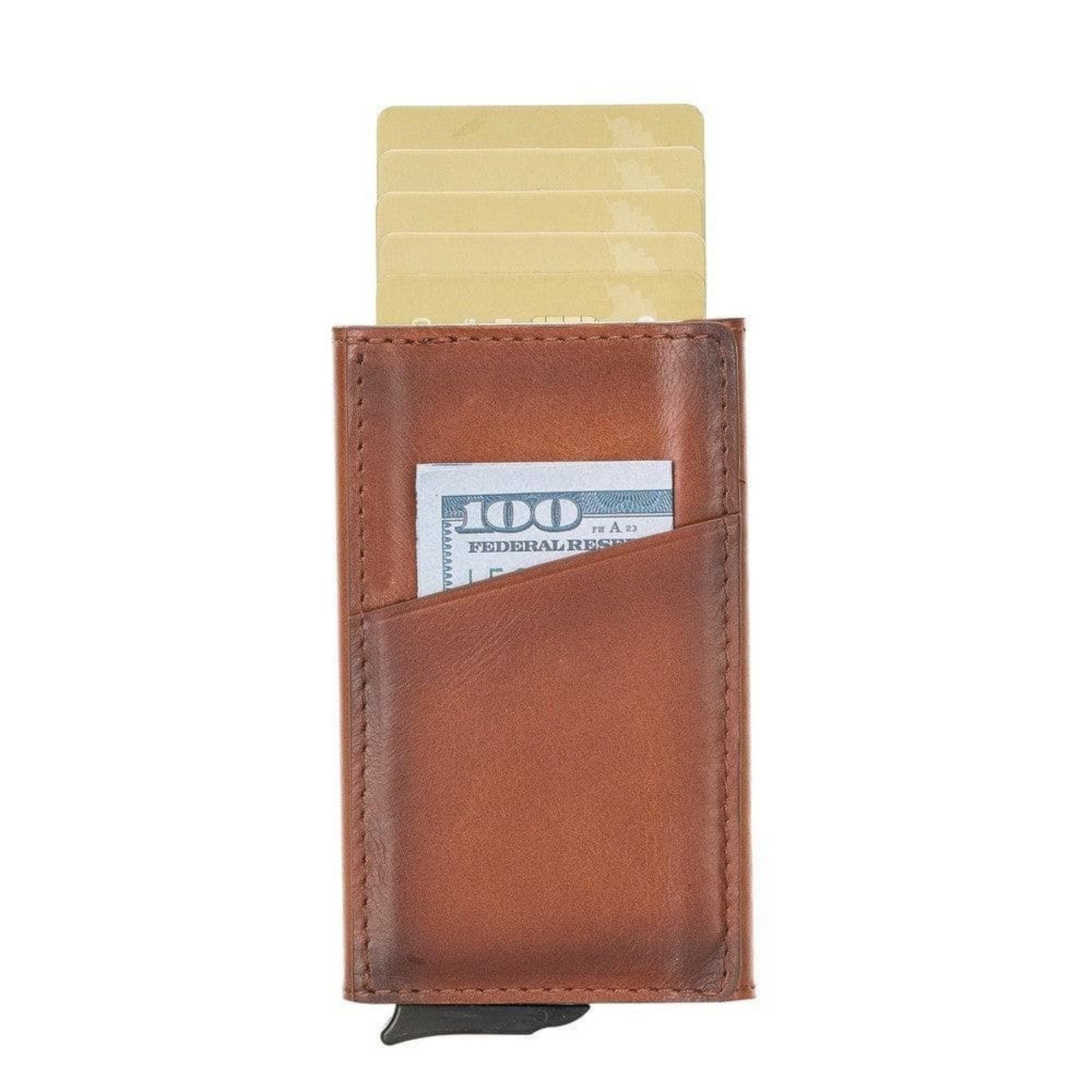 Telluride Leather Popup Cardholder for Men and Women-Tan---TORONATA