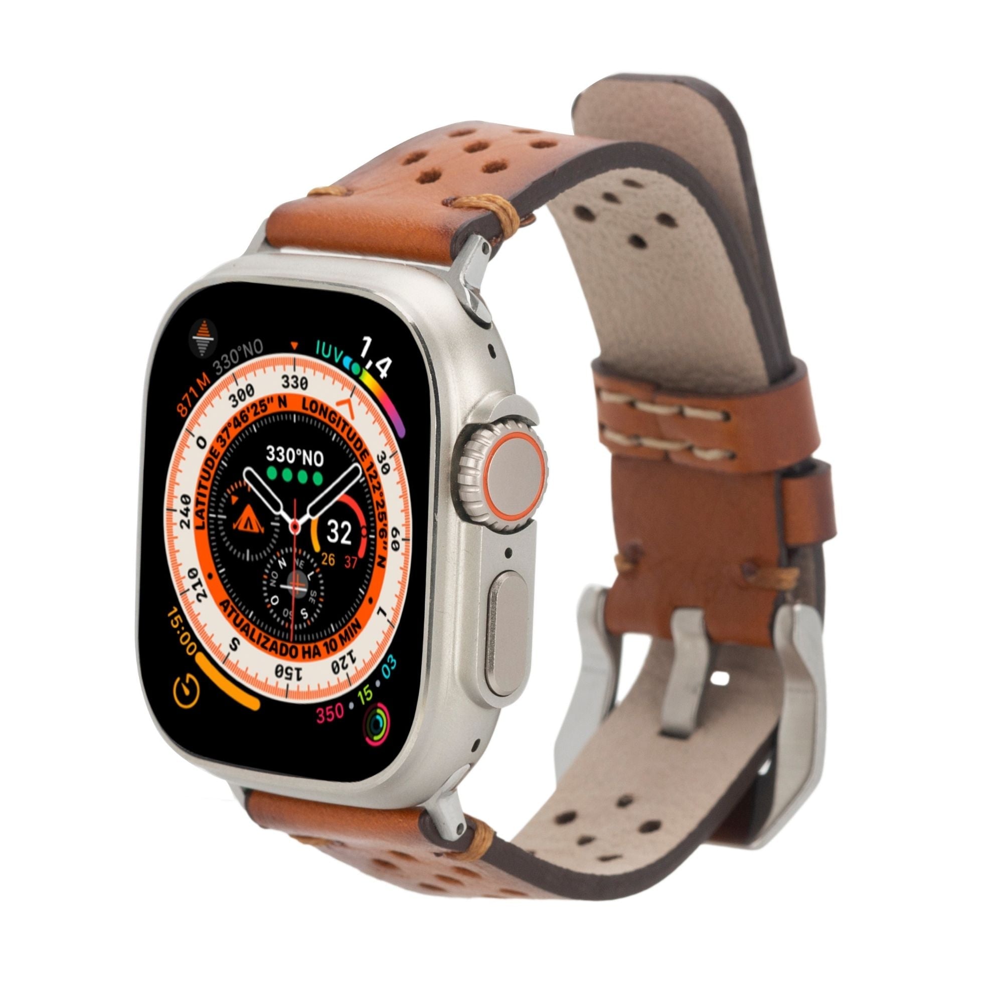 Teton Leather Bands for Apple Watch 9, Ultra 2 & SE - 45/44/42mm - Tan - TORONATA