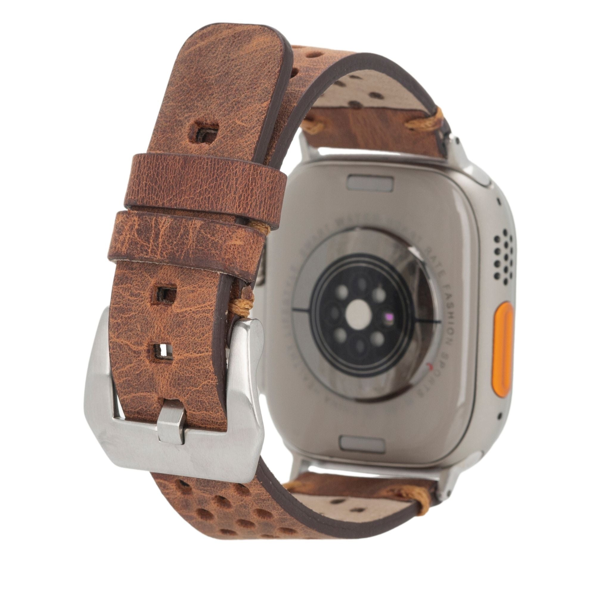 Teton Leather Bands for Apple Watch Ultra,8,7 and SE - 45/44/42mm - Antic Brown - TORONATA