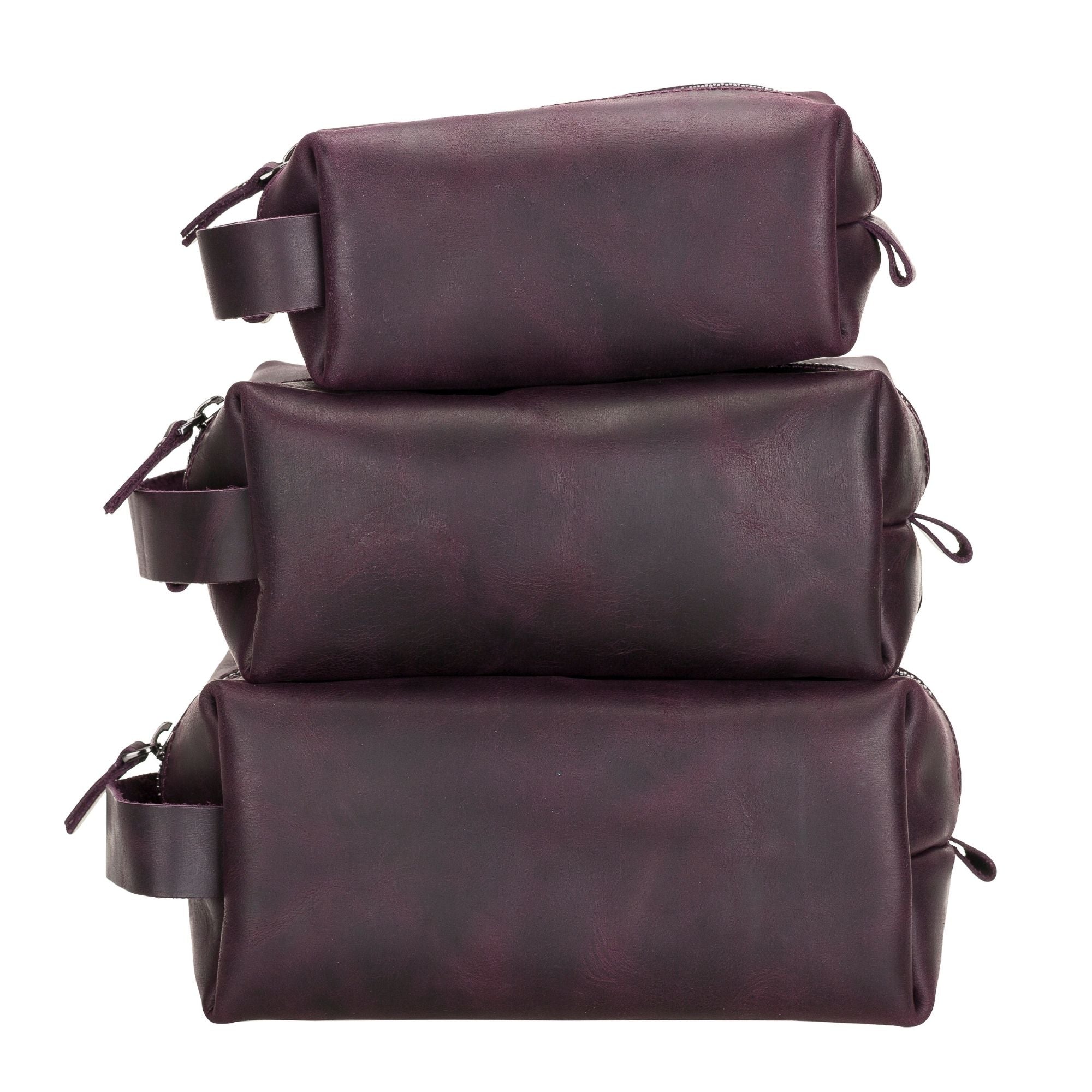 Thayne Cow Leather Makeup Bag for Women - S - Purple - TORONATA